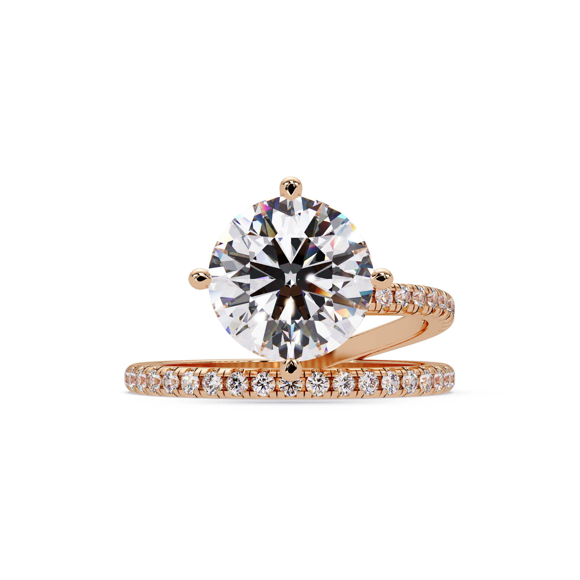 Round Cut Lab Grown Diamond Engagement Ring