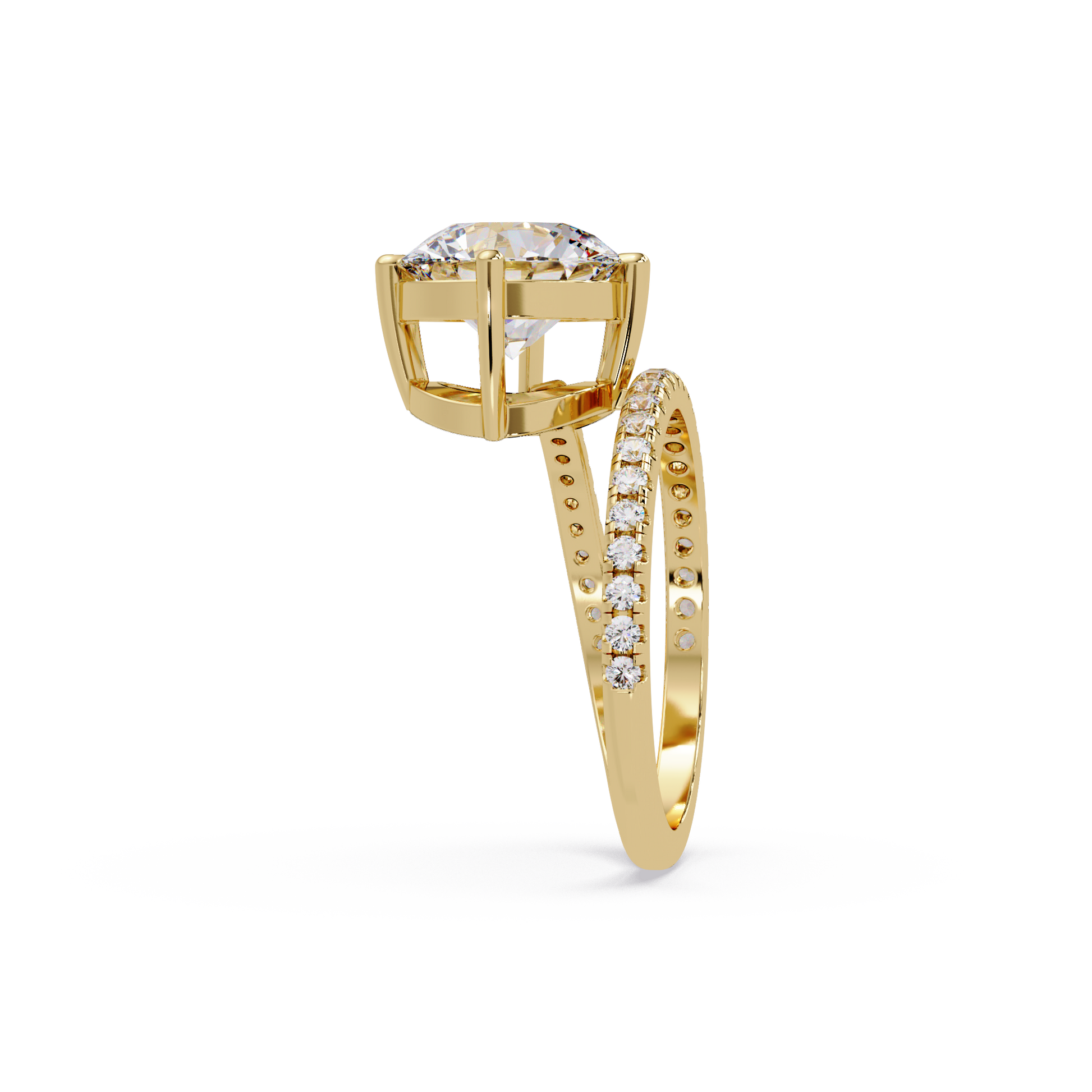 Round Cut Lab Grown Diamond Engagement Ring