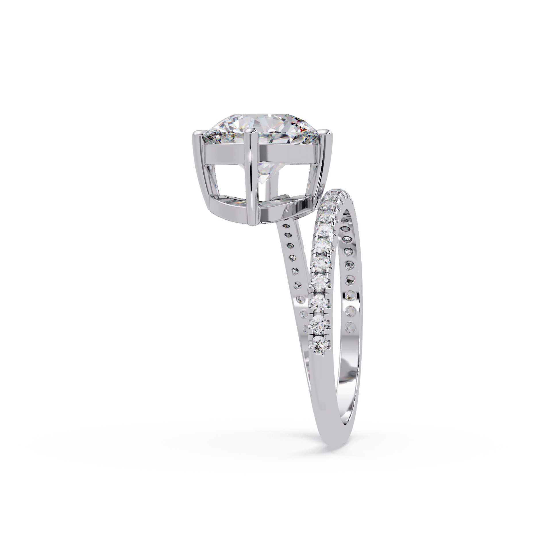 Round Cut Lab Grown Diamond Engagement Ring