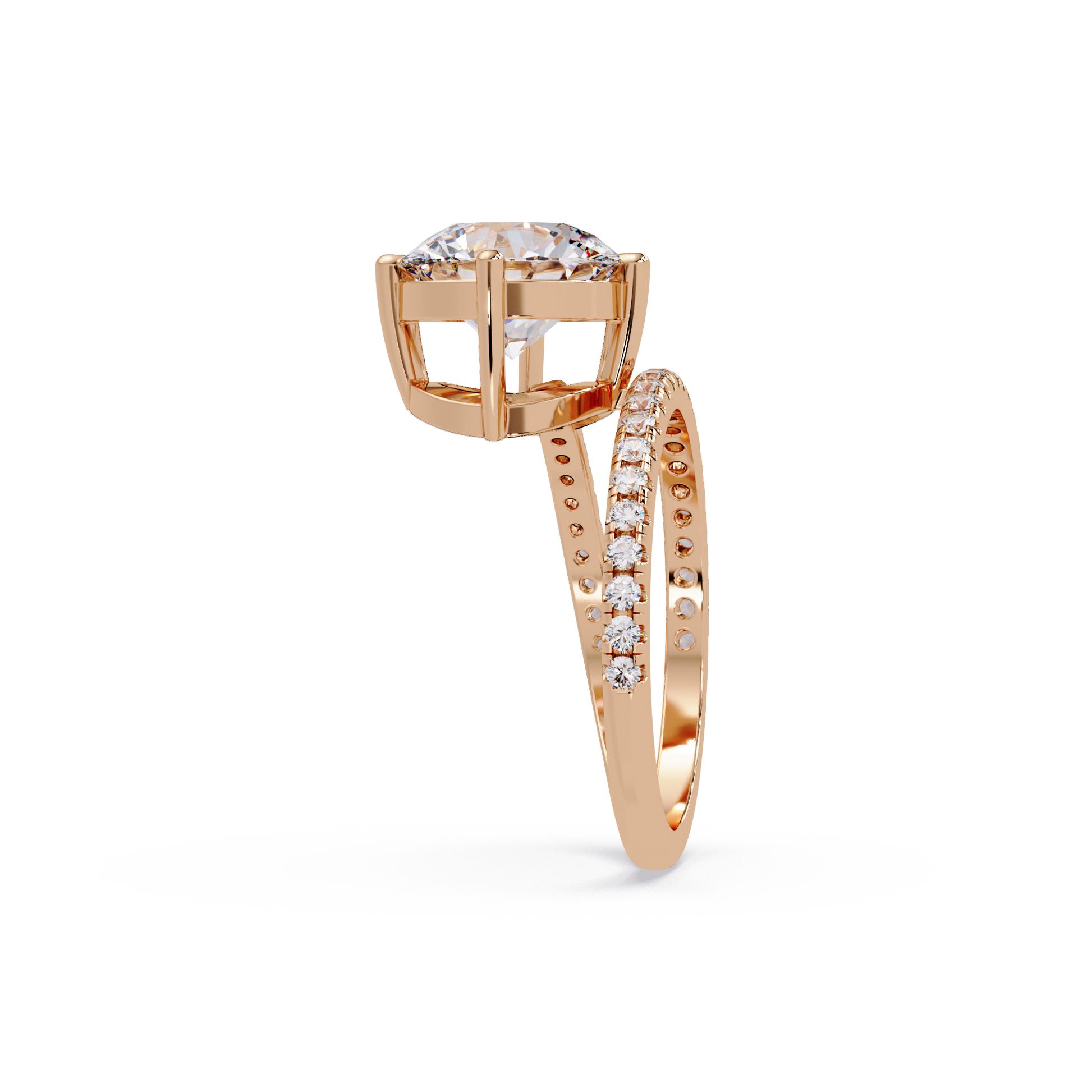 Round Cut Lab Grown Diamond Engagement Ring