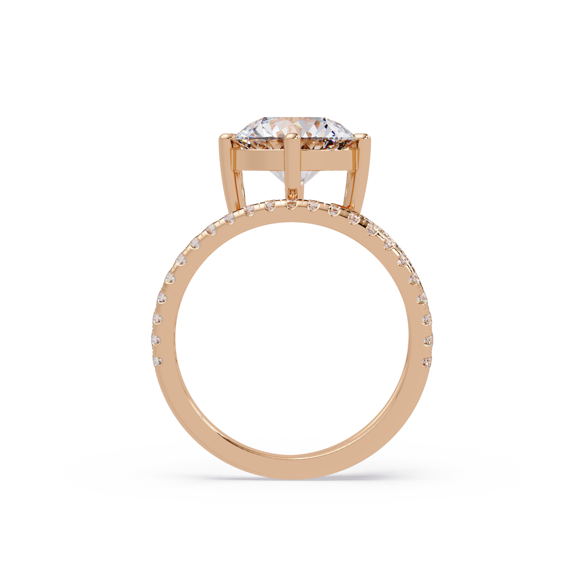 Round Cut Lab Grown Diamond Engagement Ring