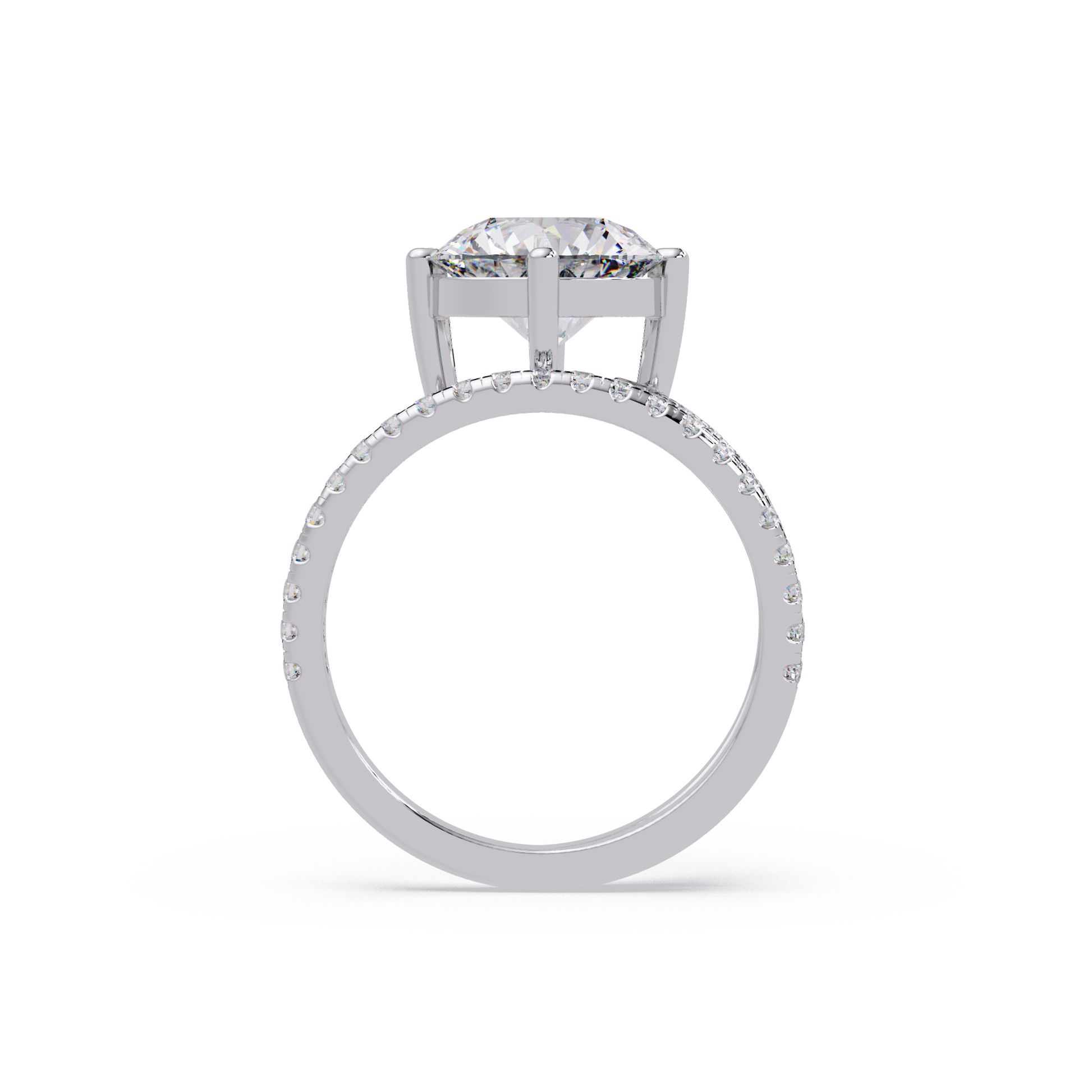 Round Cut Lab Grown Diamond Engagement Ring