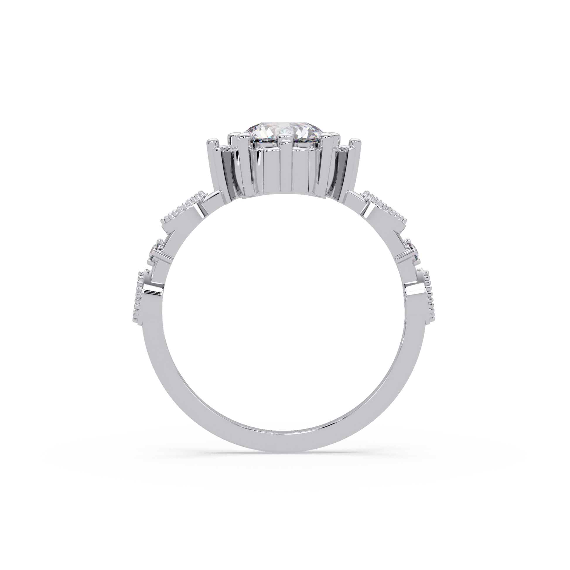 Round Cut Lab Grown Diamond Engagement Ring