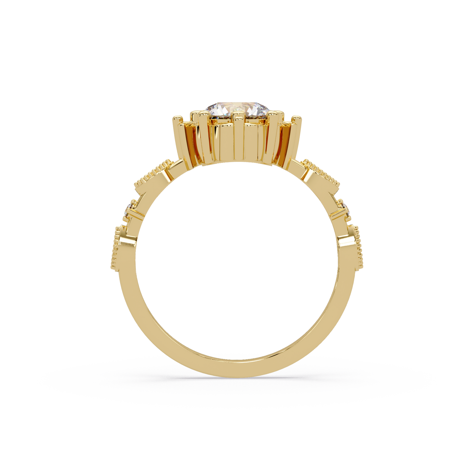 Round Cut Lab Grown Diamond Engagement Ring