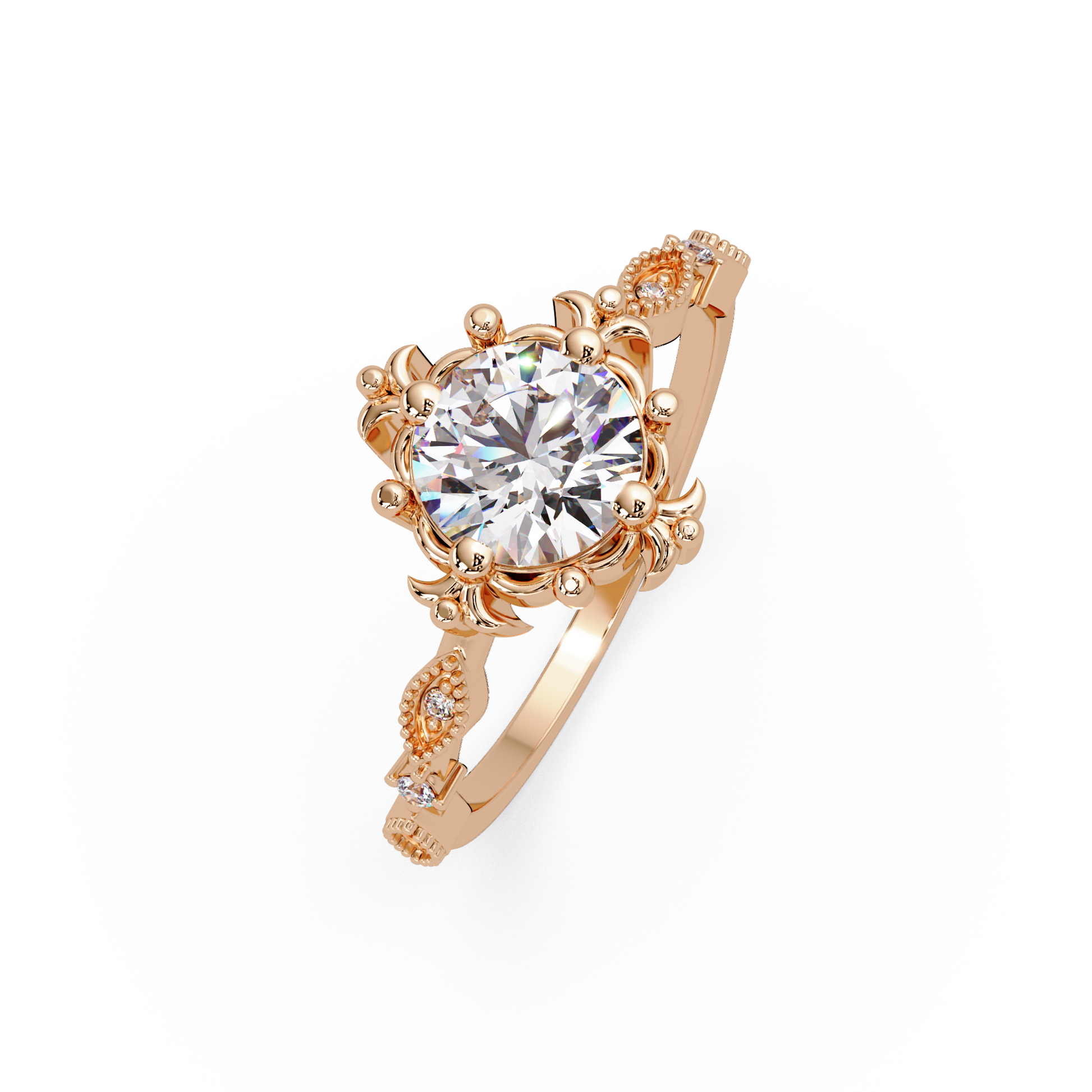 Round Cut Lab Grown Diamond Engagement Ring