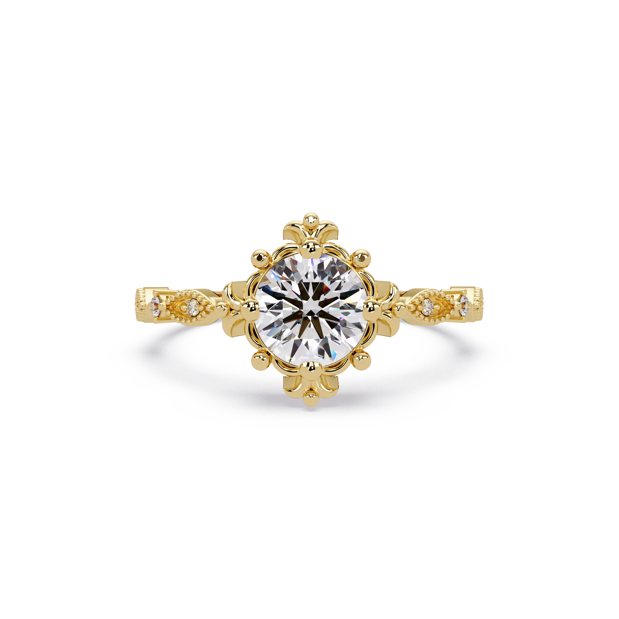 Round Cut Lab Grown Diamond Engagement Ring