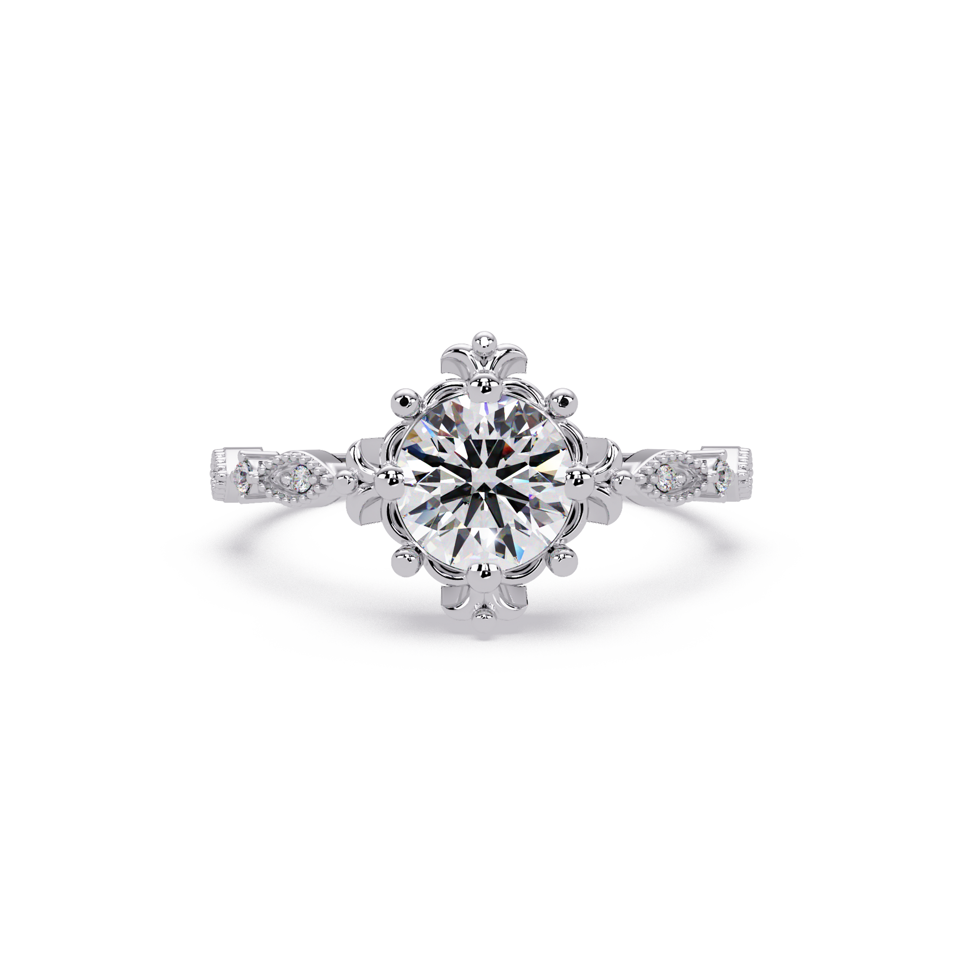Round Cut Lab Grown Diamond Engagement Ring