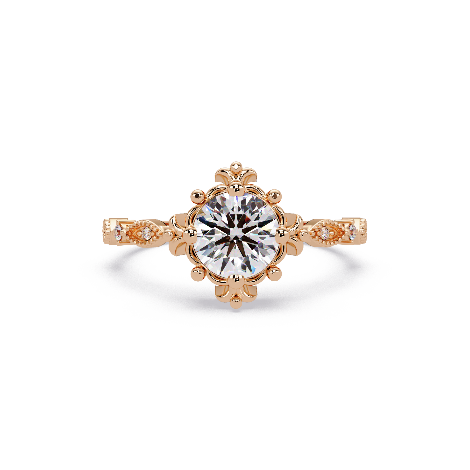 Round Cut Lab Grown Diamond Engagement Ring