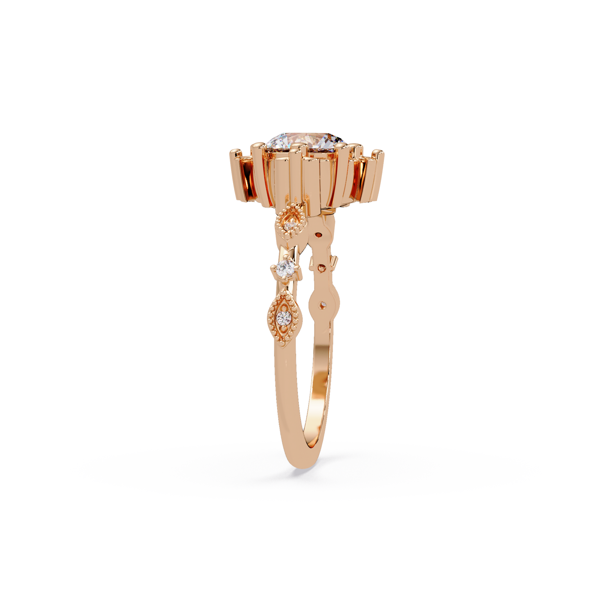 Round Cut Lab Grown Diamond Engagement Ring