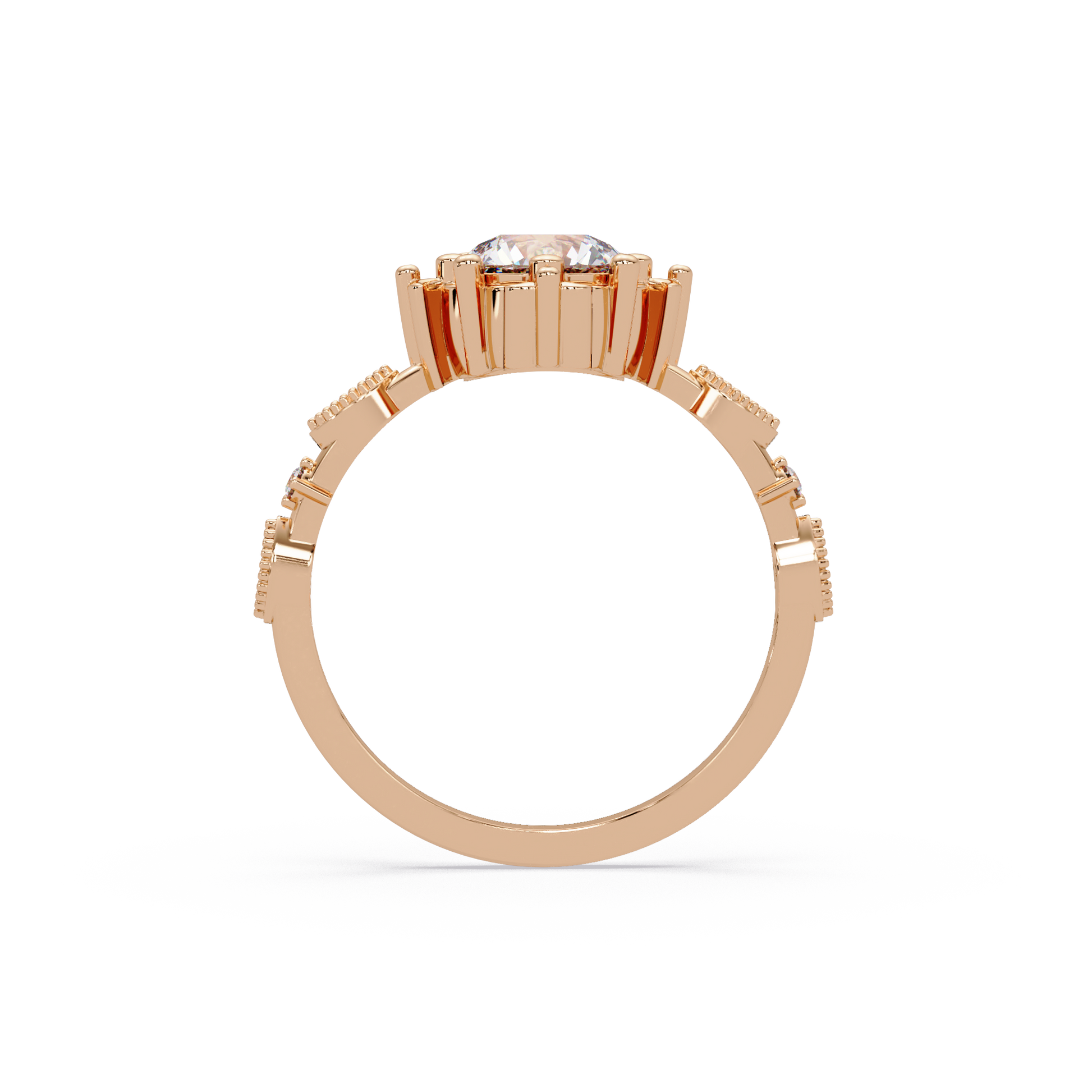 Round Cut Lab Grown Diamond Engagement Ring