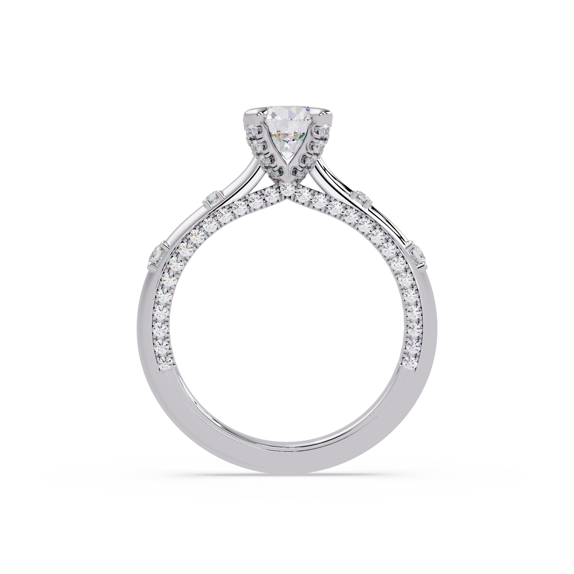 Round Cut Lab Grown Diamond Engagement Ring