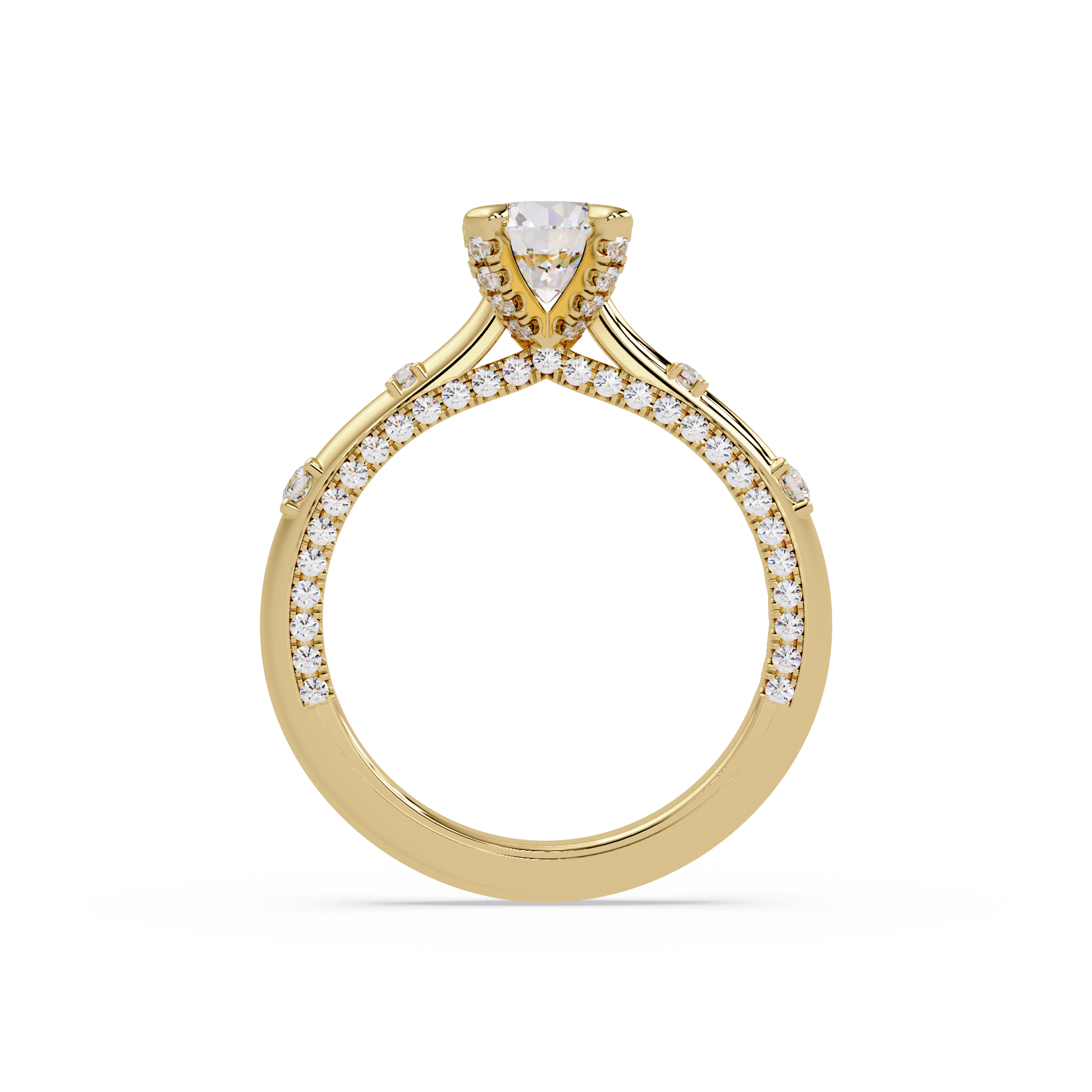 Round Cut Lab Grown Diamond Engagement Ring
