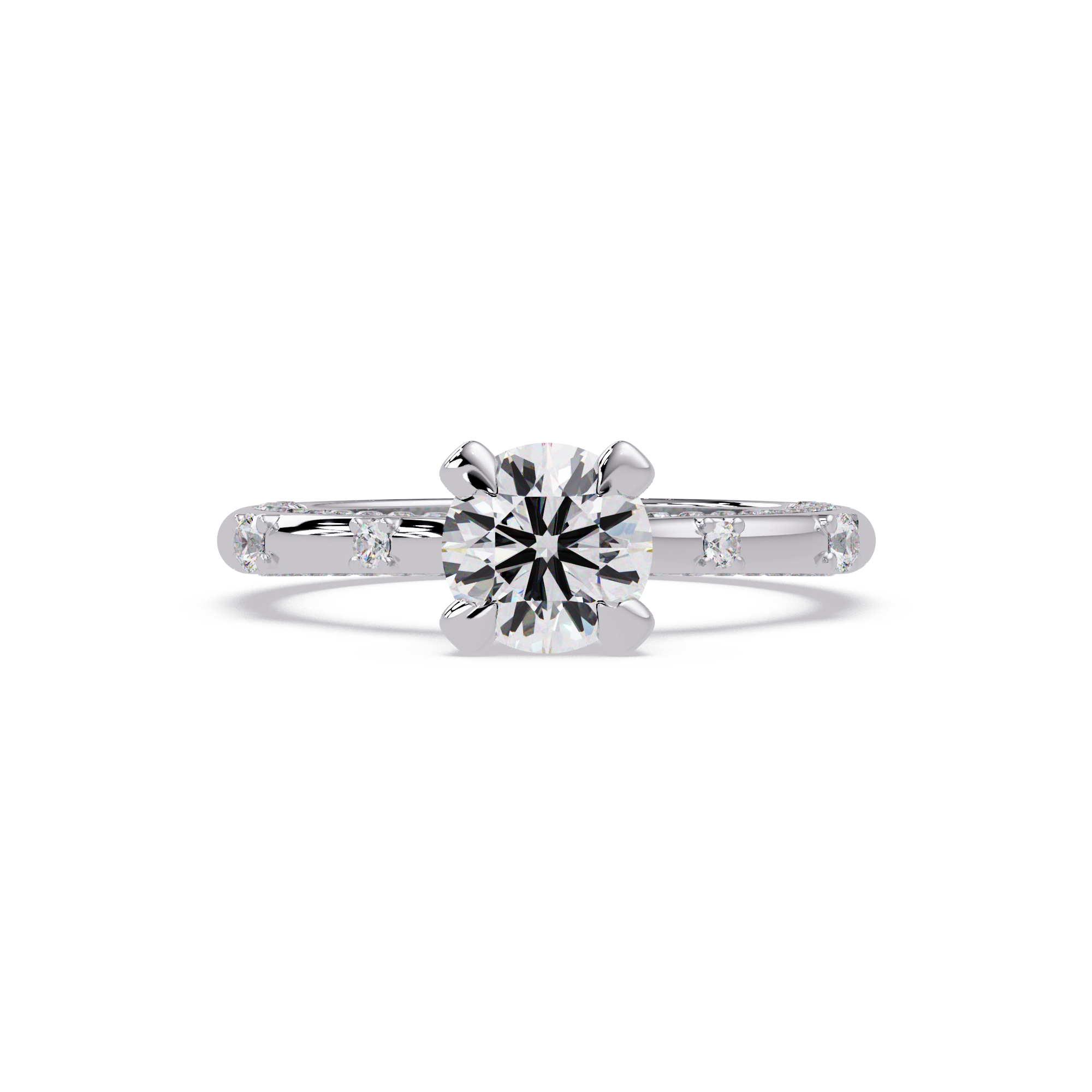Round Cut Lab Grown Diamond Engagement Ring