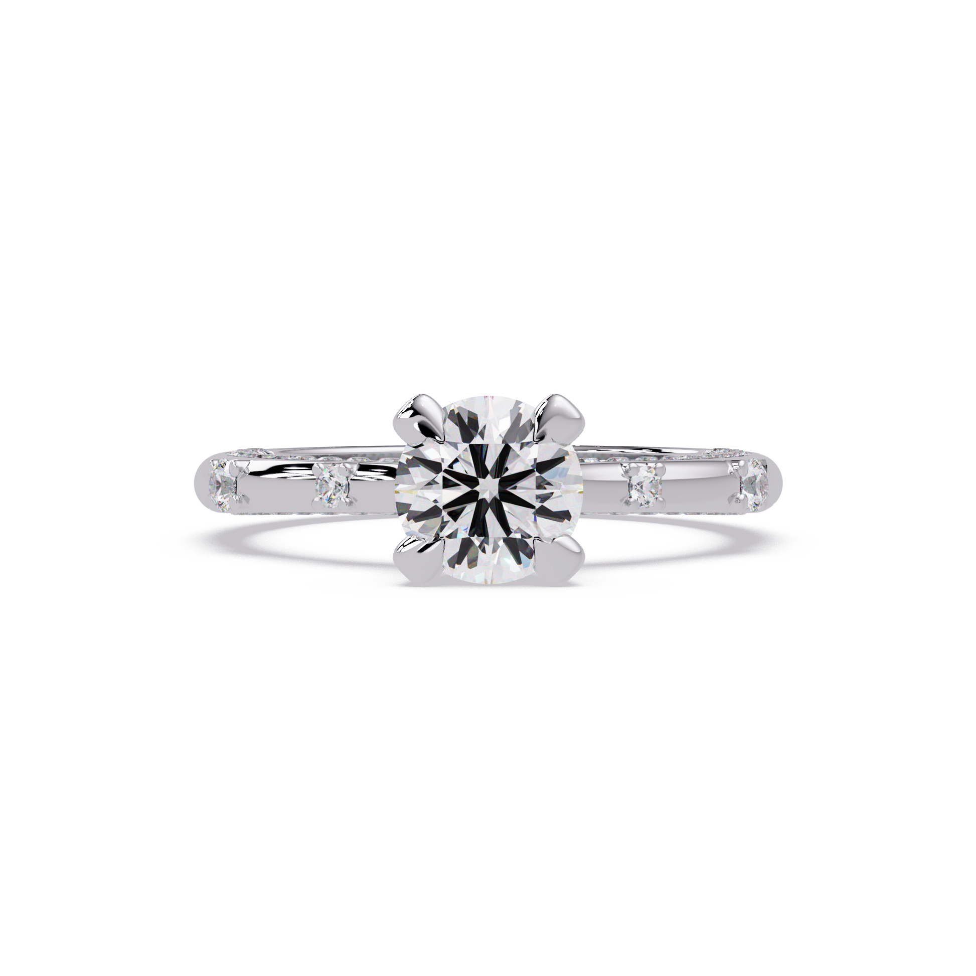 Round Cut Lab Grown Diamond Engagement Ring