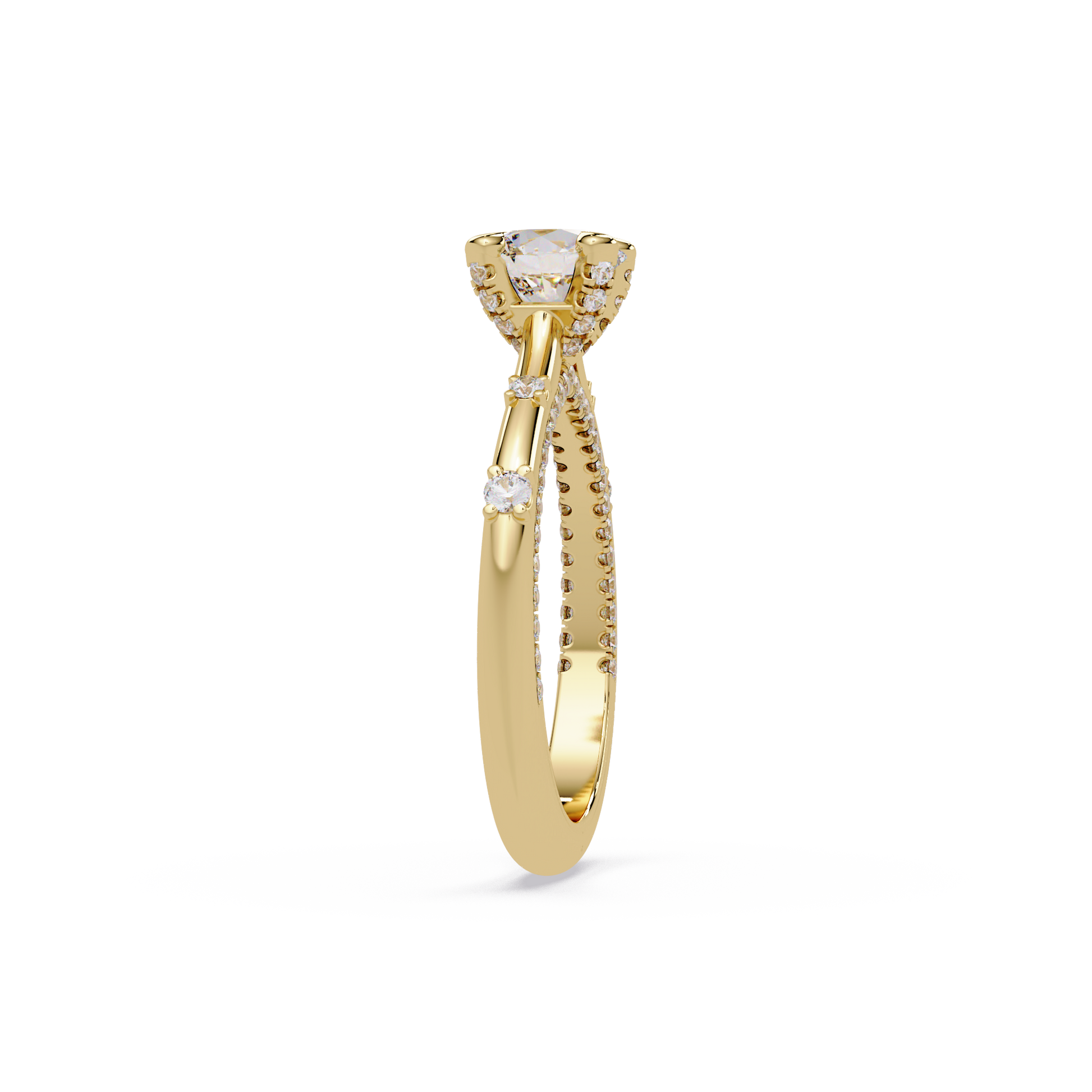Round Cut Lab Grown Diamond Engagement Ring
