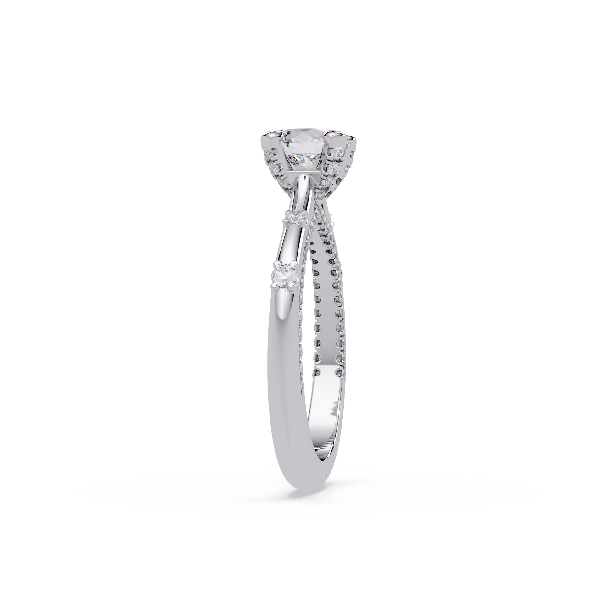 Round Cut Lab Grown Diamond Engagement Ring