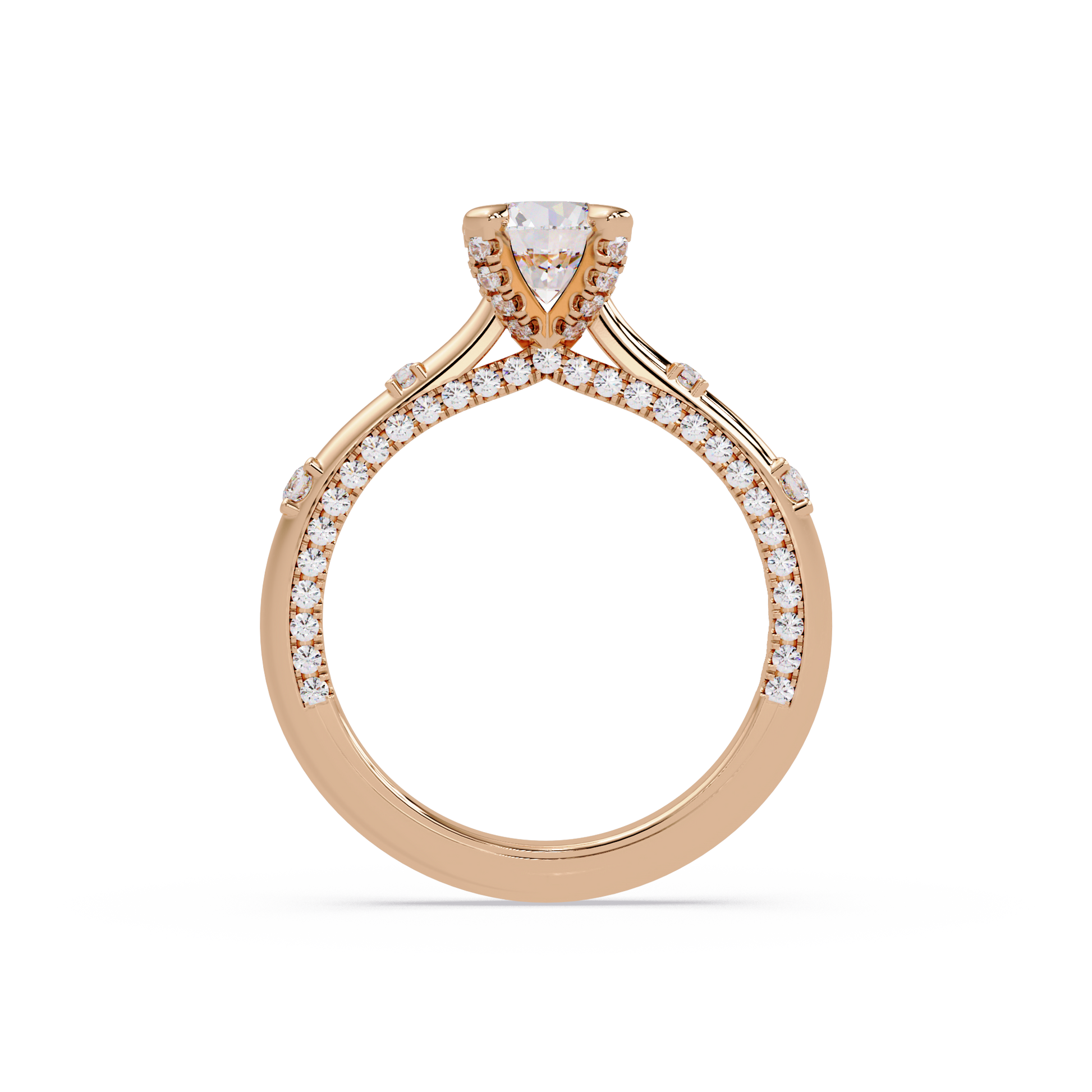 Round Cut Lab Grown Diamond Engagement Ring