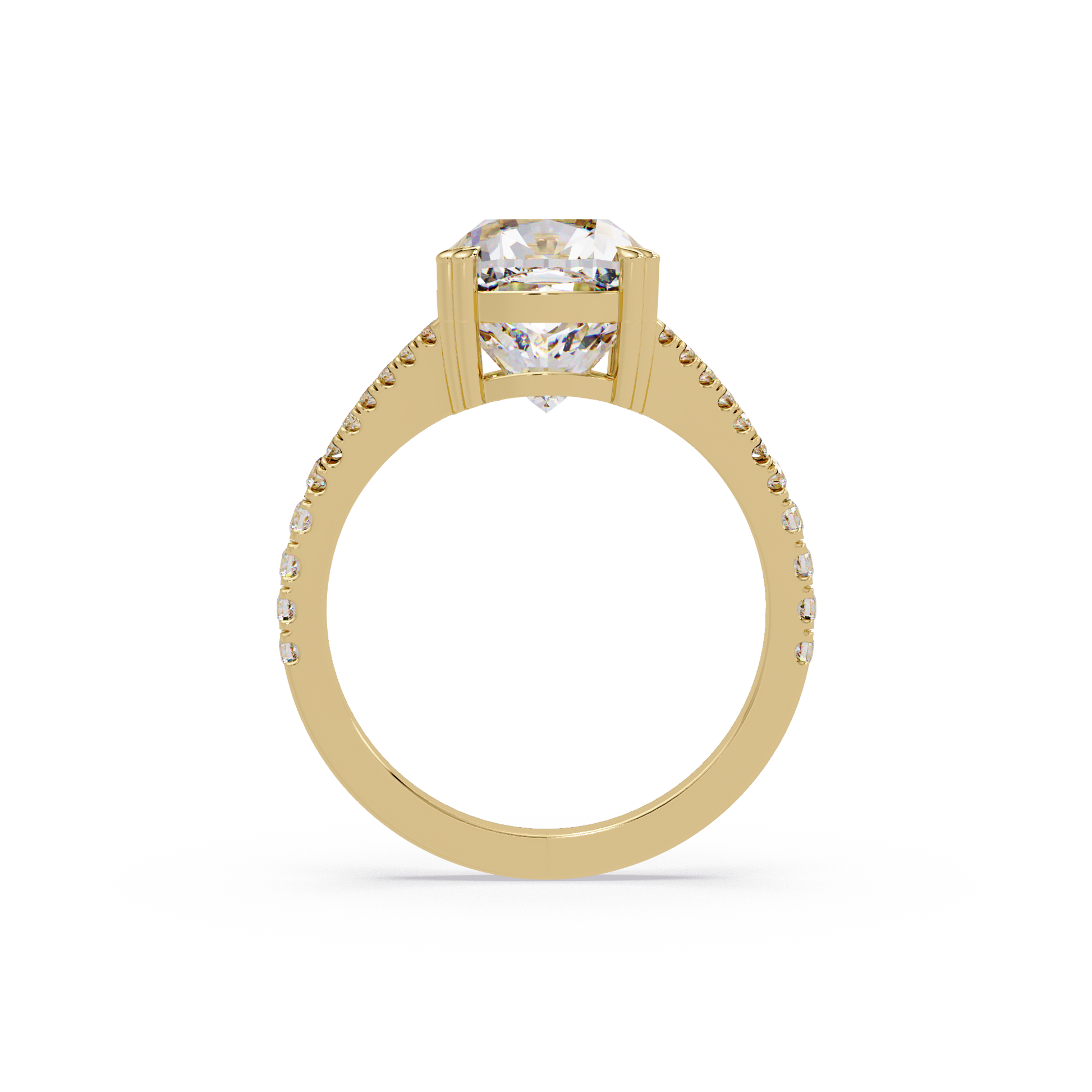 Cushion Cut lab Grown Diamond Engagement Ring Split Shank