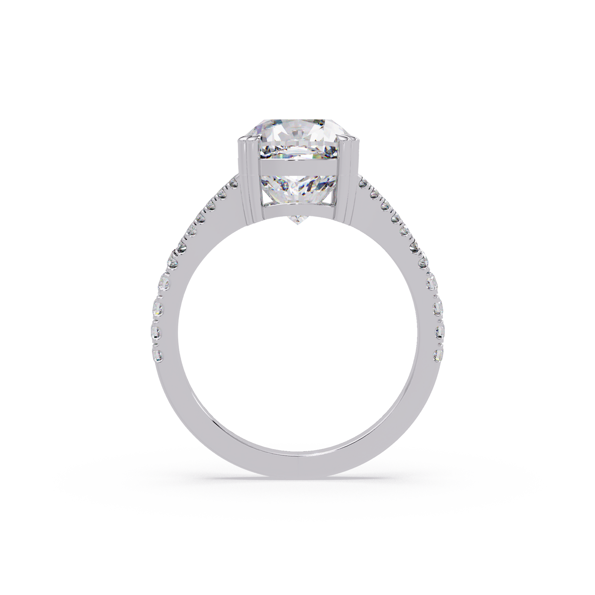 Cushion Cut lab Grown Diamond Engagement Ring Split Shank