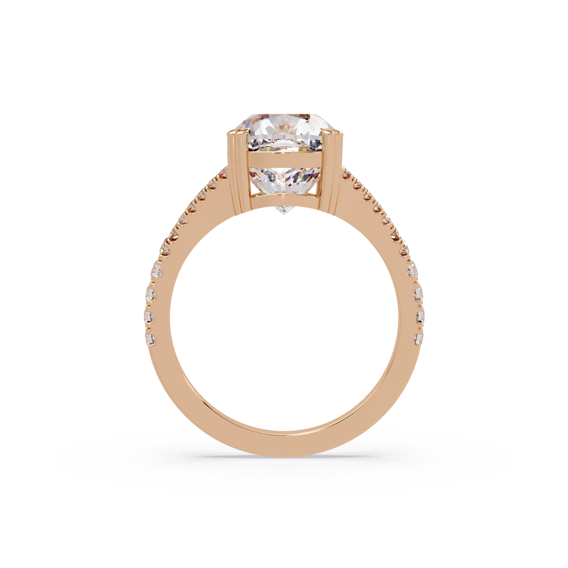 Cushion Cut lab Grown Diamond Engagement Ring Split Shank