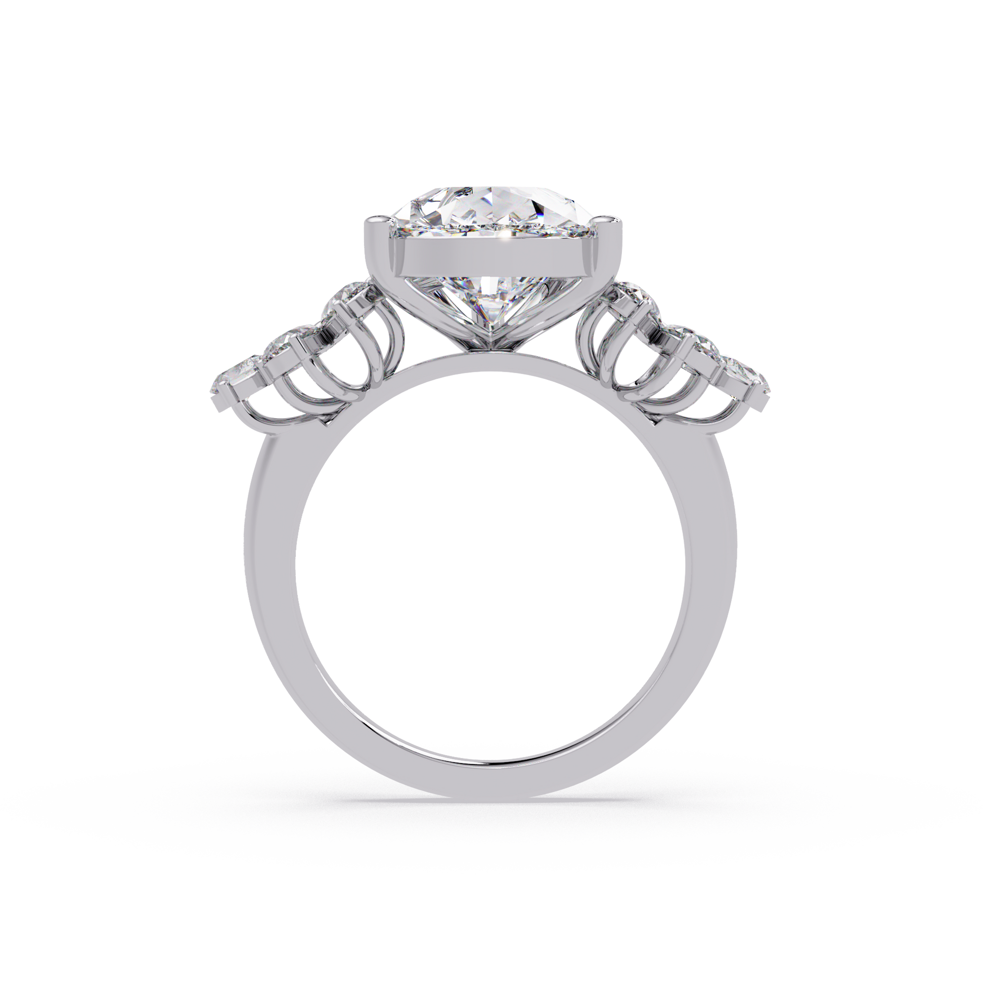 Pear Cut Lab Grown Diamond Accented Ring