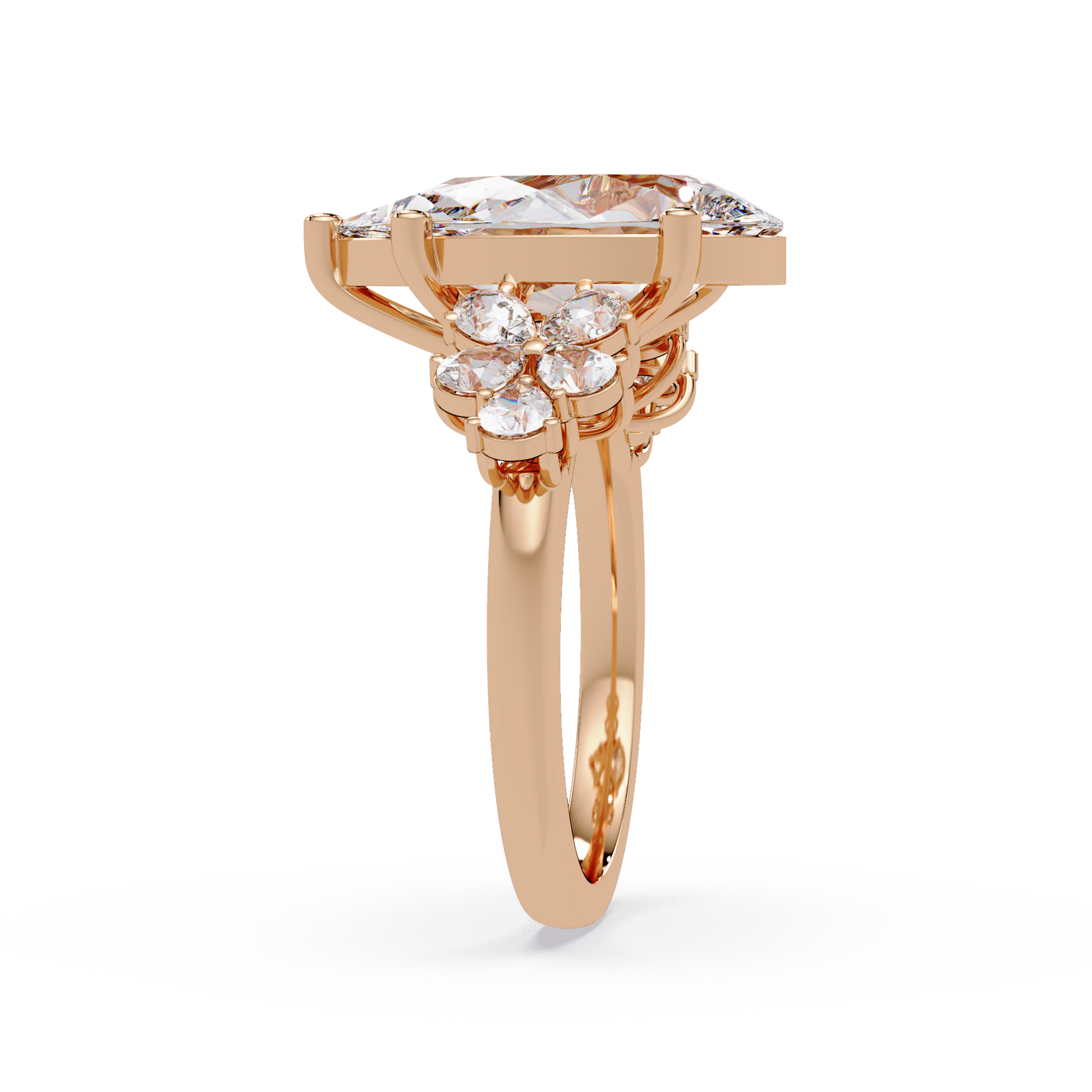 Pear Cut Lab Grown Diamond Accented Ring