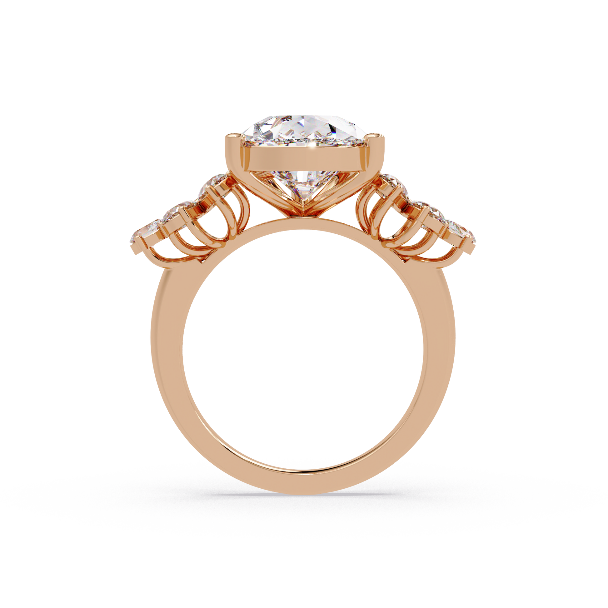 Pear Cut Lab Grown Diamond Accented Ring