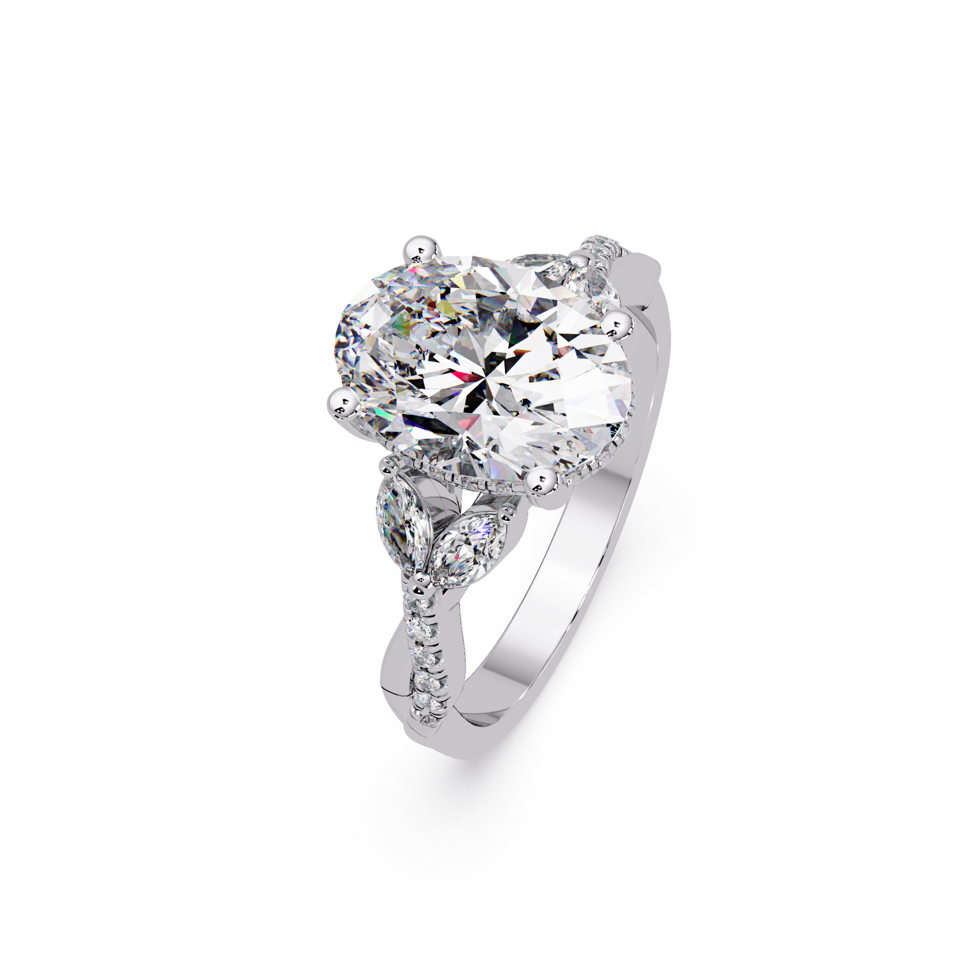 Oval Cut Lab Grown Diamond Engagement Ring