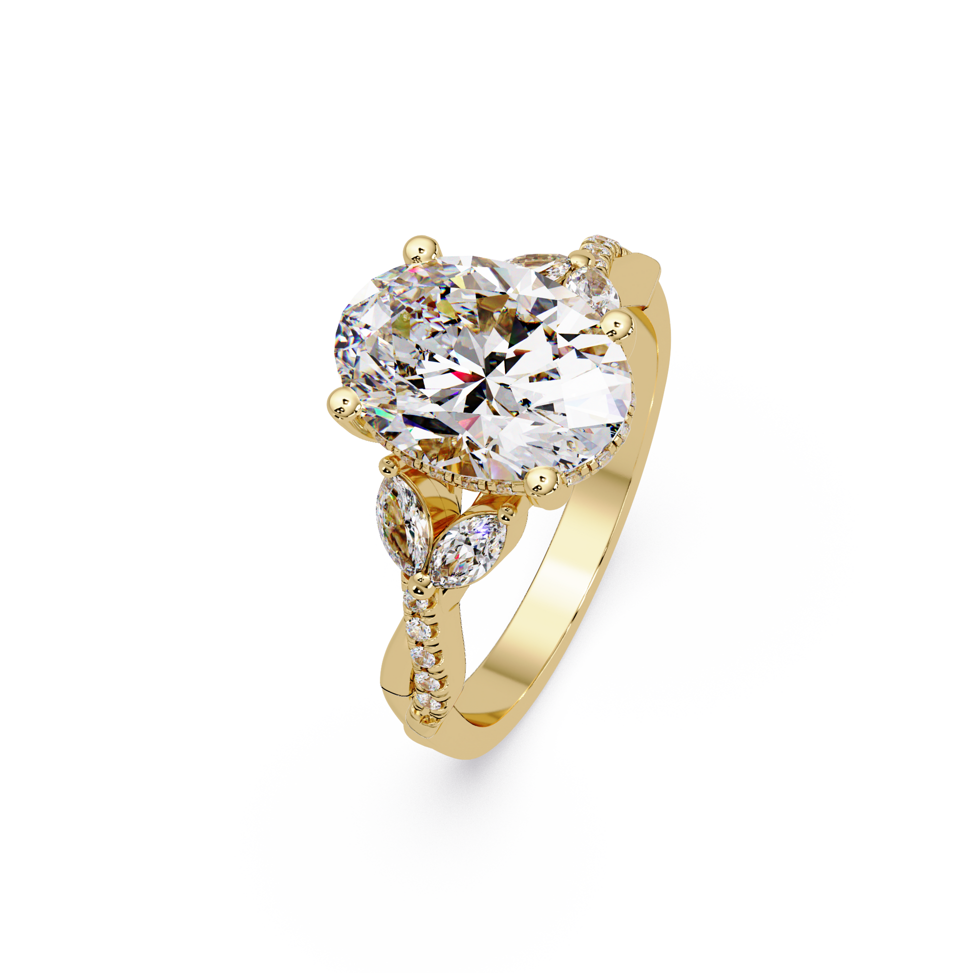 Oval Cut Lab Grown Diamond Engagement Ring