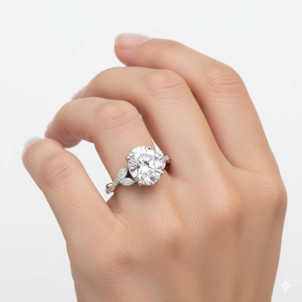 Oval Cut Lab Grown Diamond Engagement Ring