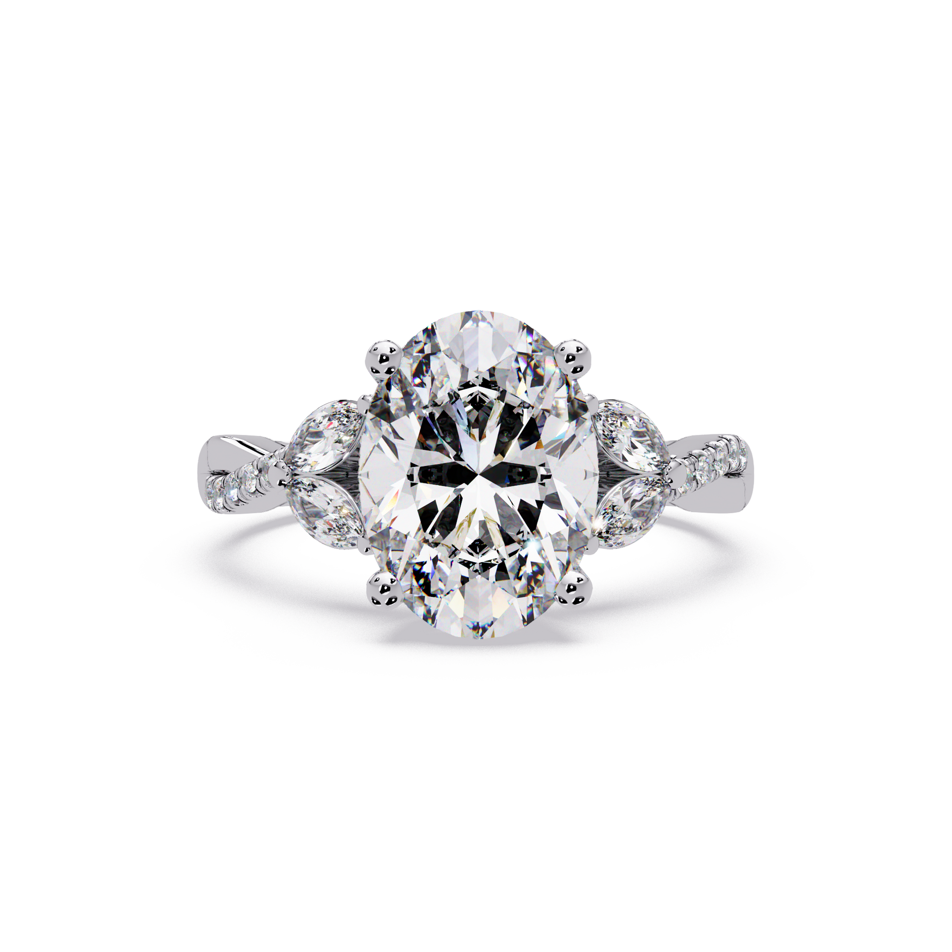 Oval Cut Lab Grown Diamond Engagement Ring