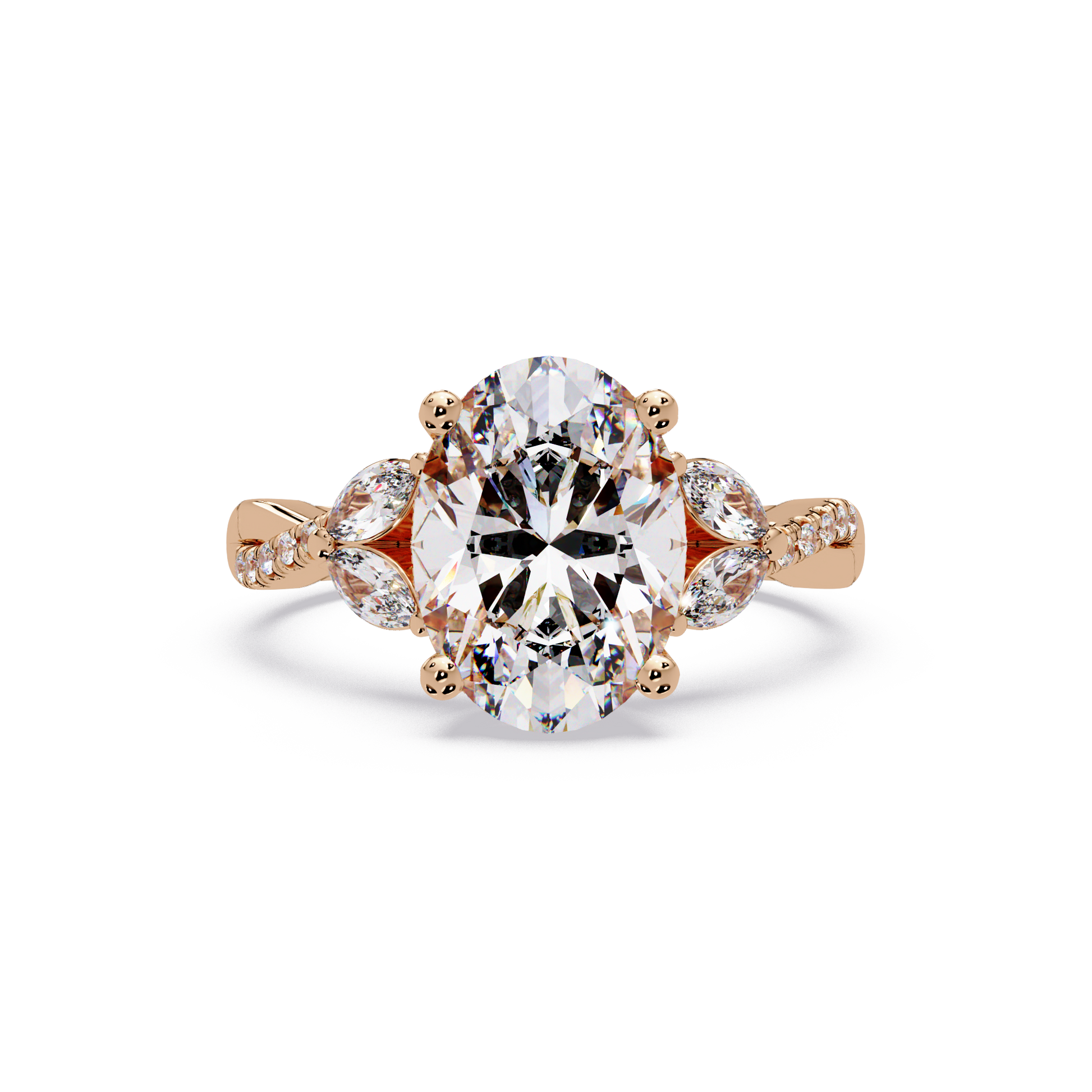 Oval Cut Lab Grown Diamond Engagement Ring