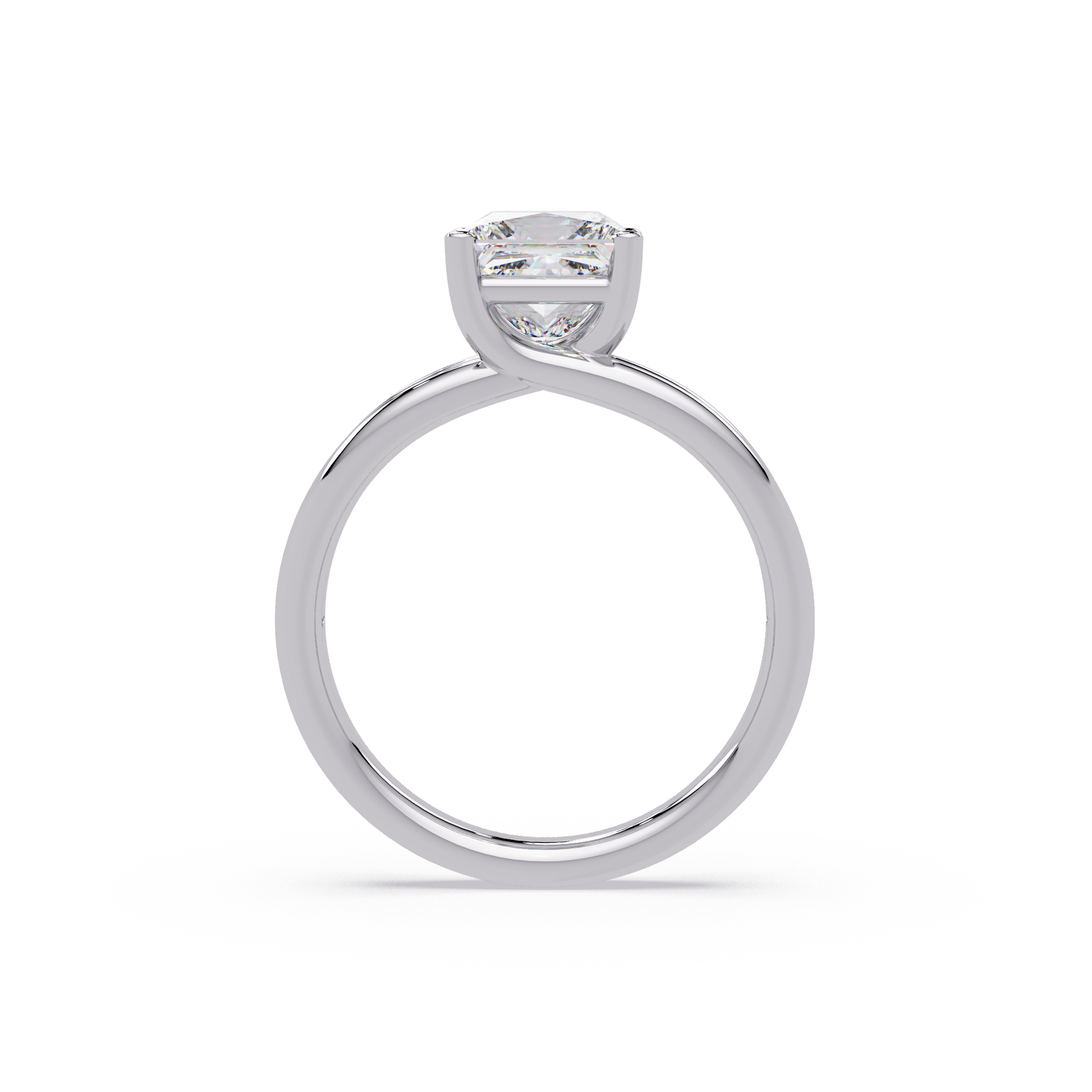 Princess Cut Lab Grown Diamond Solitaire Ring in Split Shank