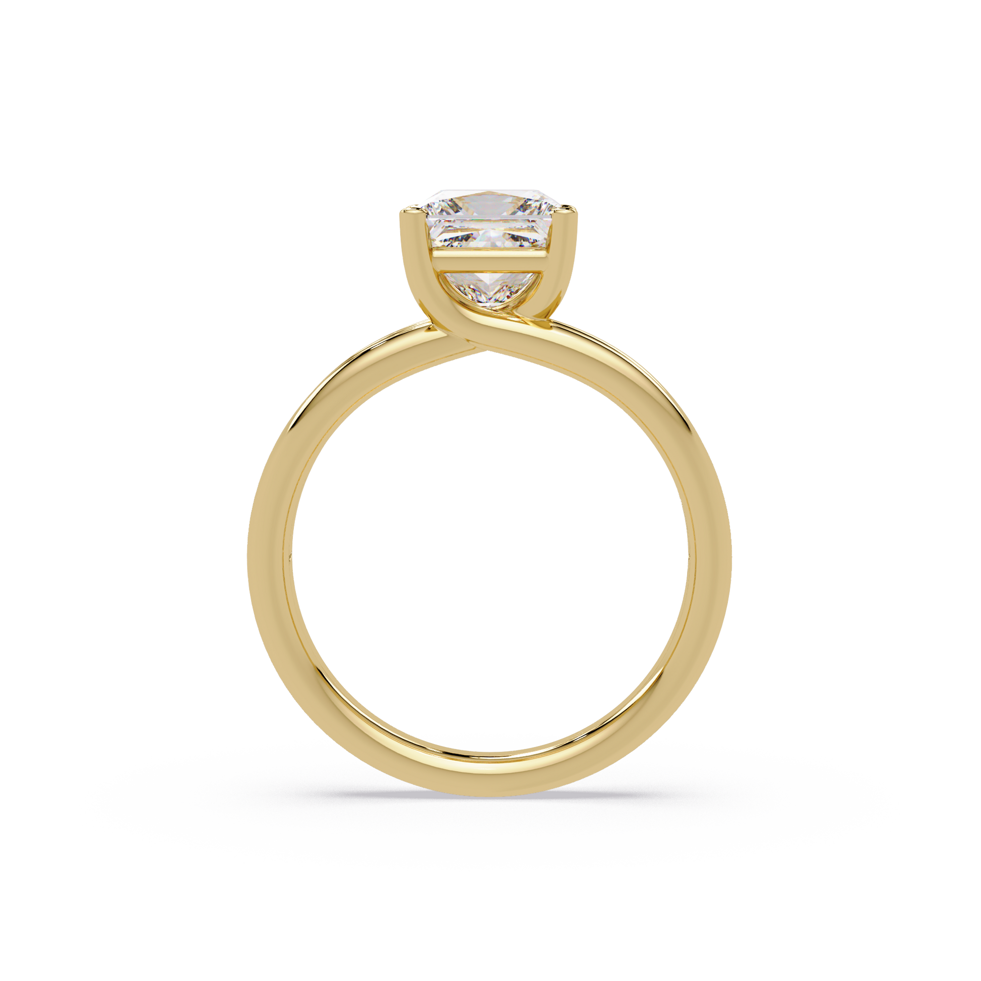 Princess Cut Lab Grown Diamond Solitaire Ring in Split Shank