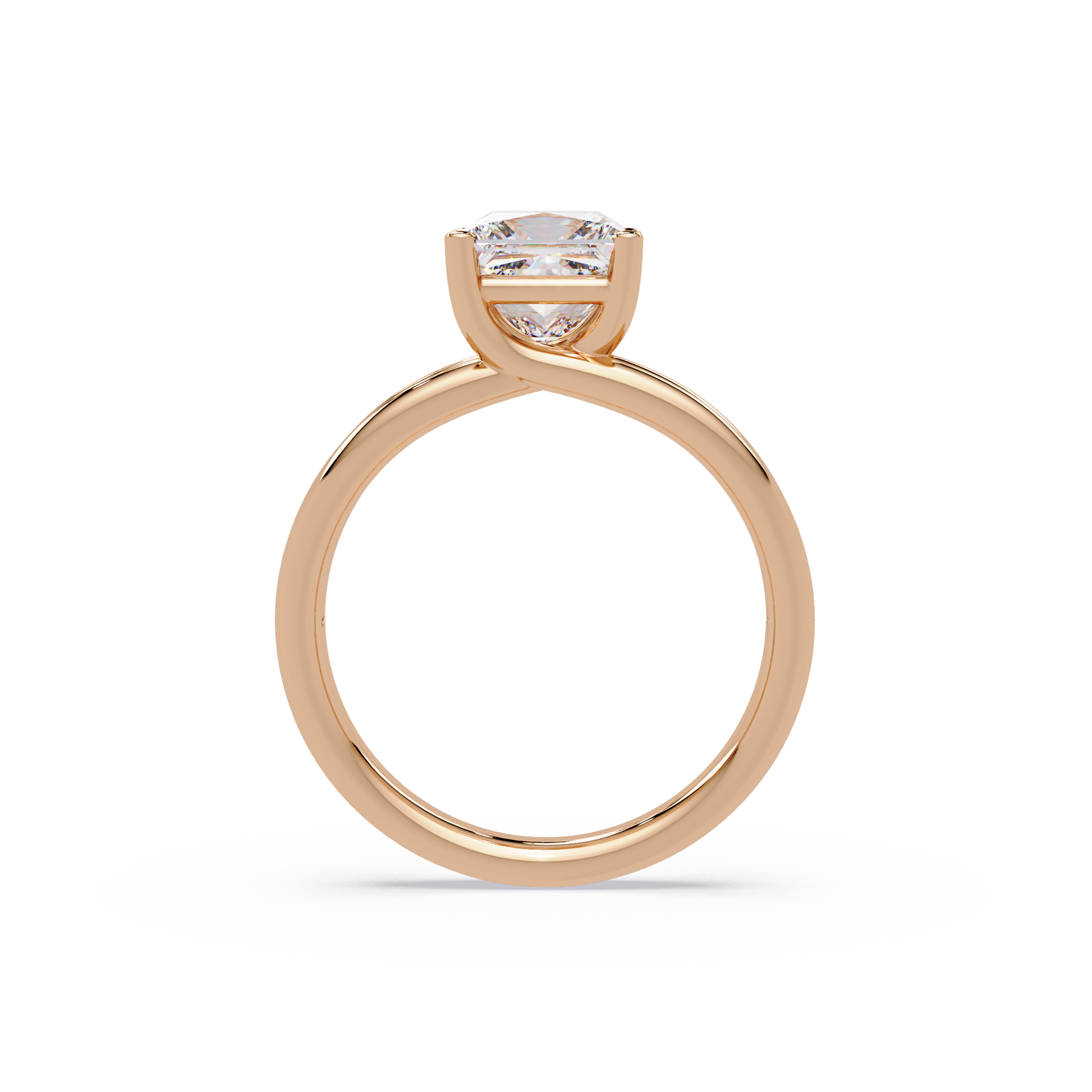 Princess Cut Lab Grown Diamond Solitaire Ring in Split Shank