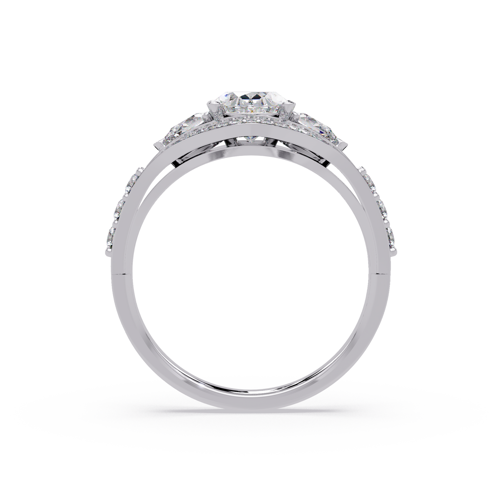 Oval Cut Lab Grown Diamond Three Stone Ring