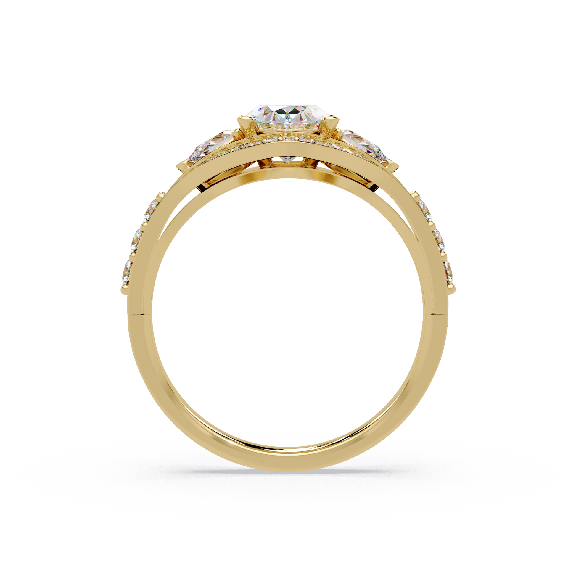 Oval Cut Lab Grown Diamond Three Stone Ring