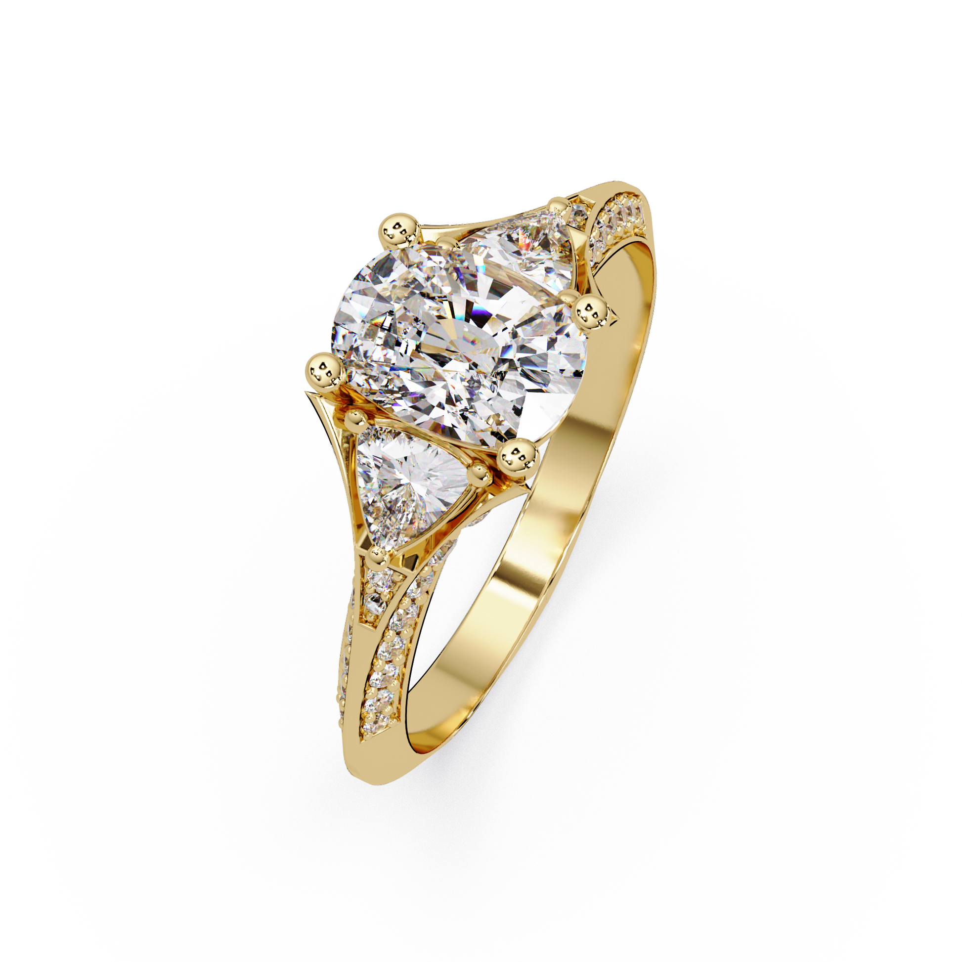 Oval Cut Lab Grown Diamond Three Stone Ring