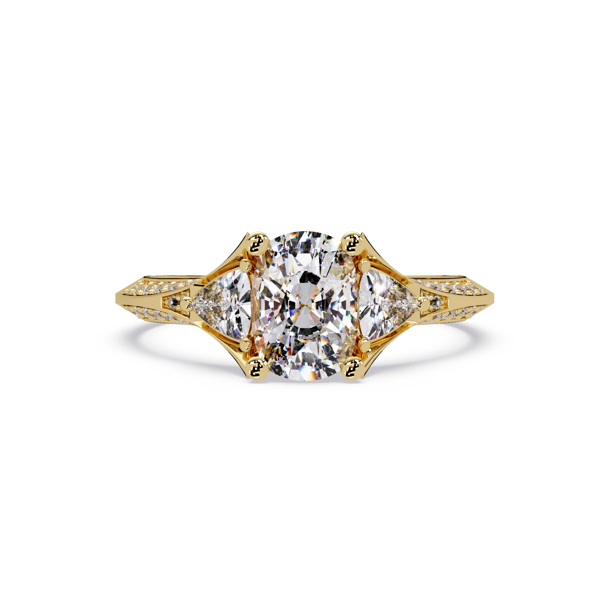 Oval Cut Lab Grown Diamond Three Stone Ring