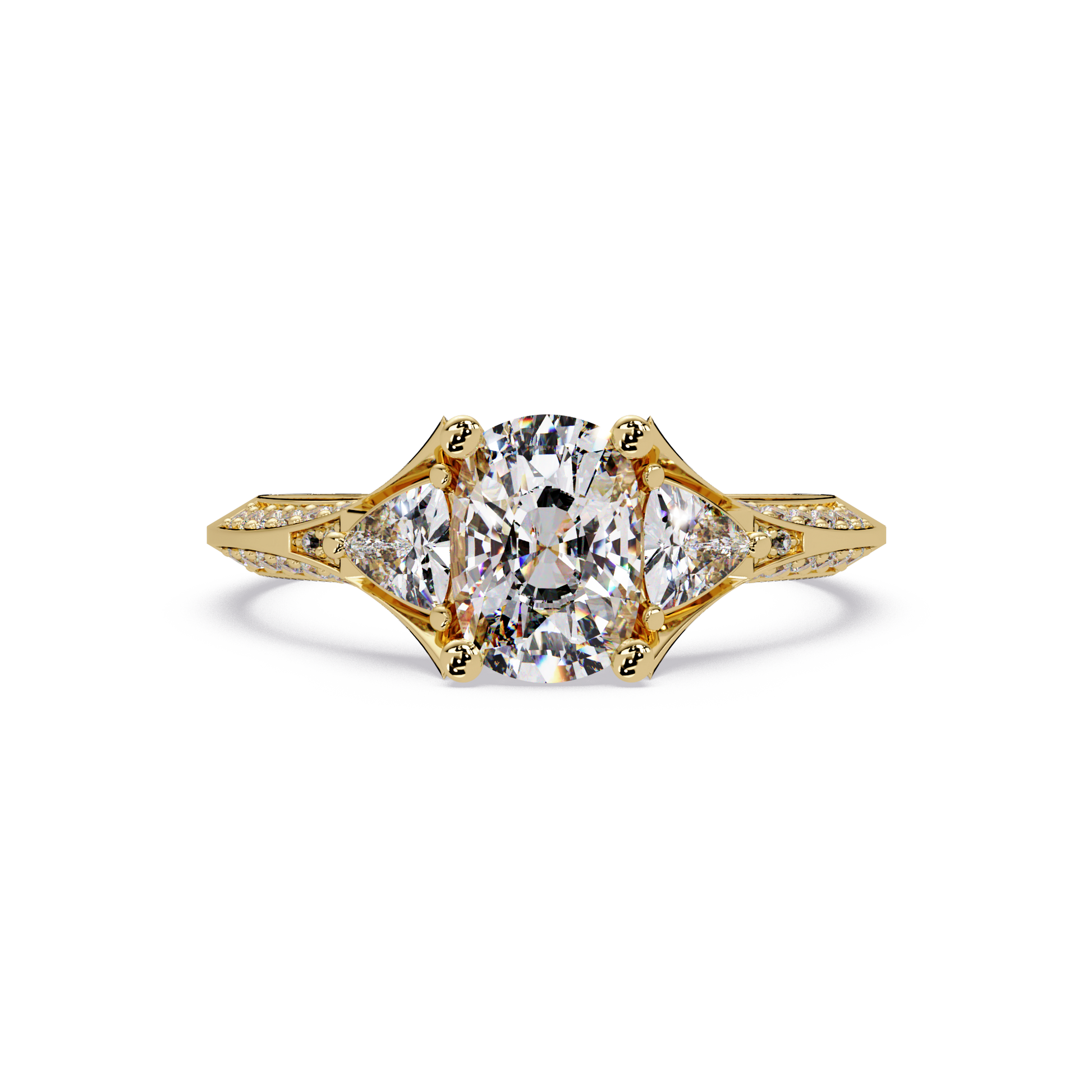 Oval Cut Lab Grown Diamond Three Stone Ring