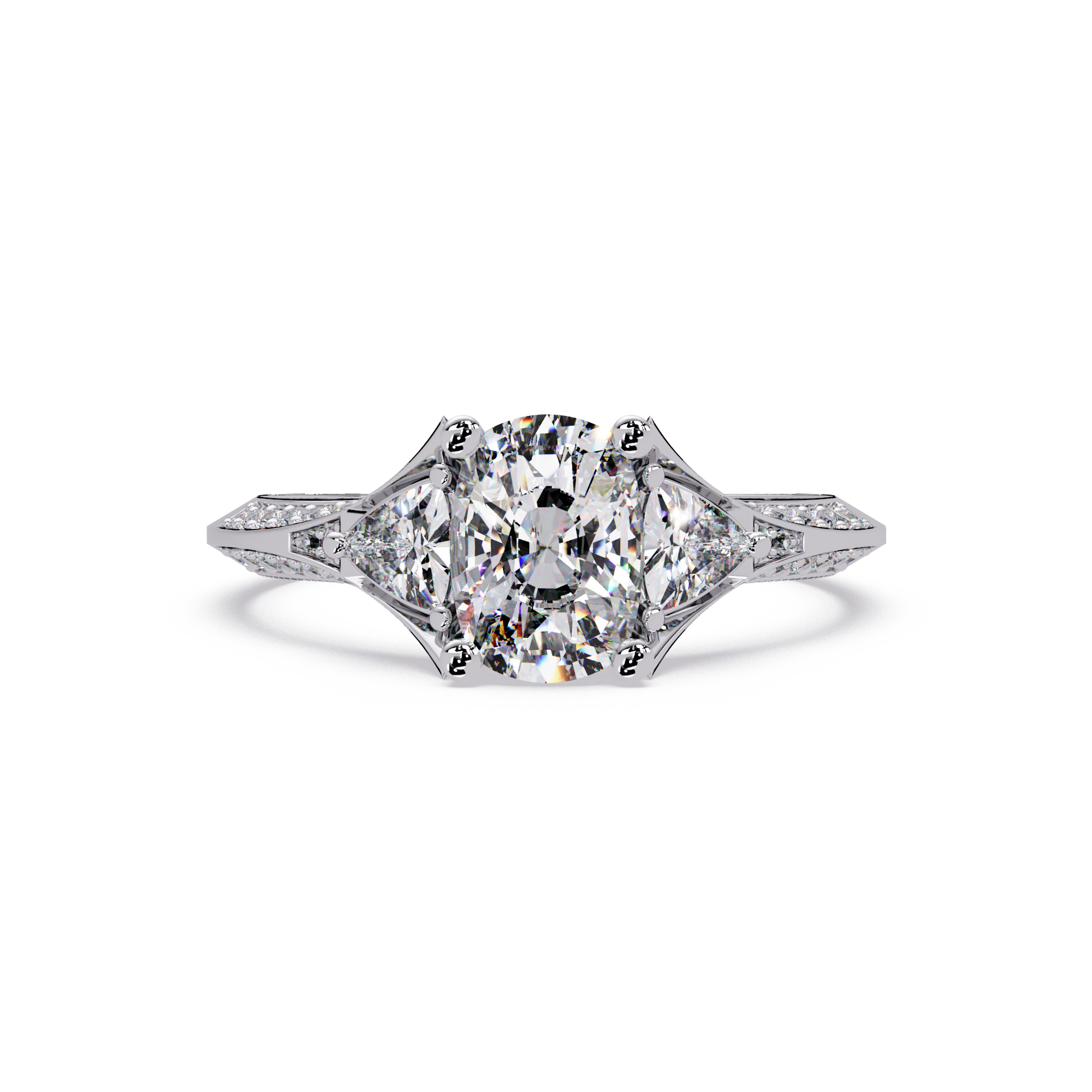 Oval Cut Lab Grown Diamond Three Stone Ring