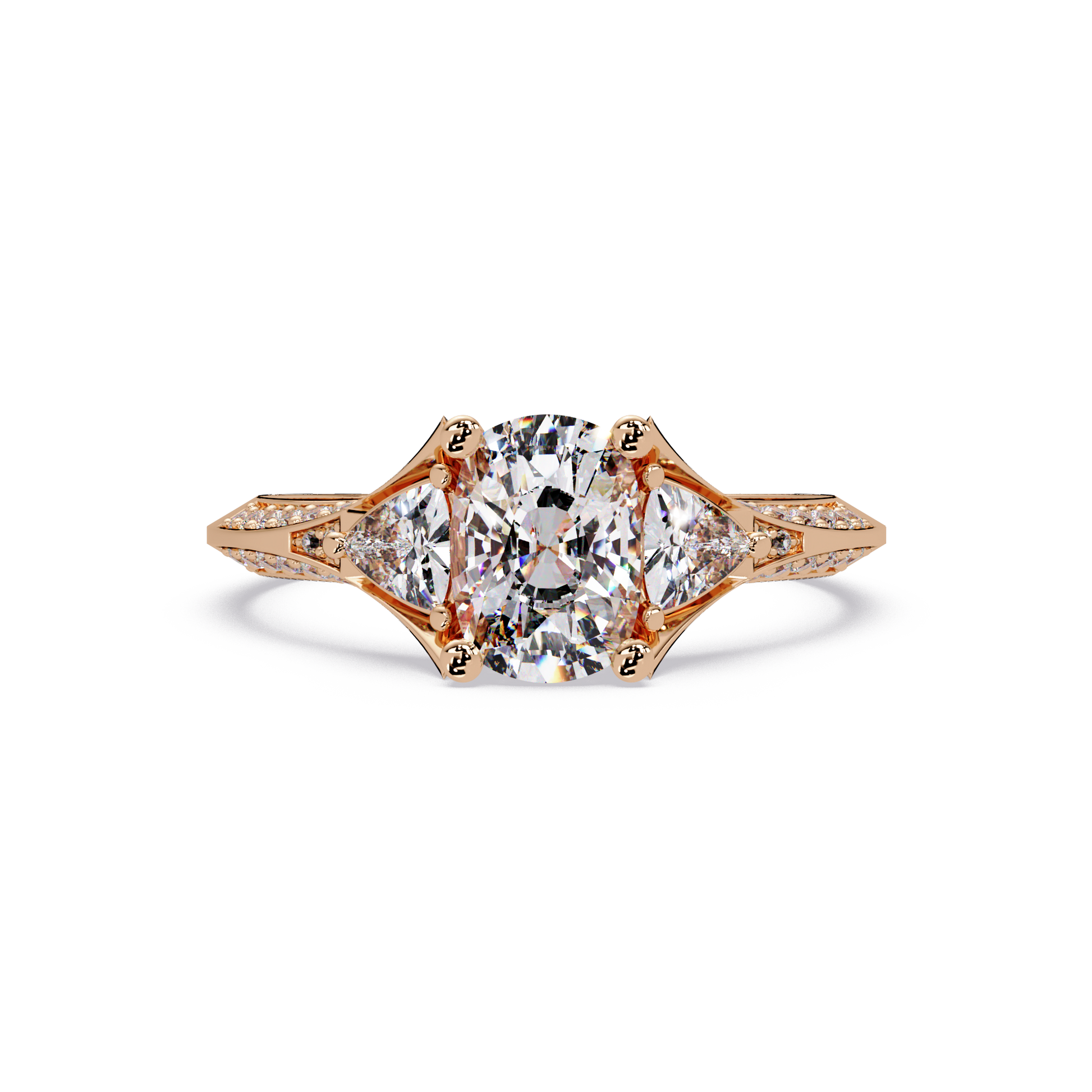Oval Cut Lab Grown Diamond Three Stone Ring
