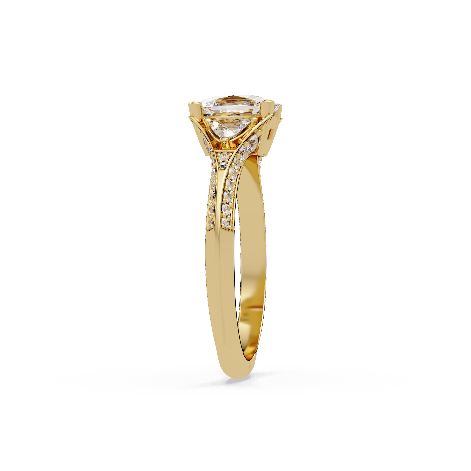 Oval Cut Lab Grown Diamond Three Stone Ring