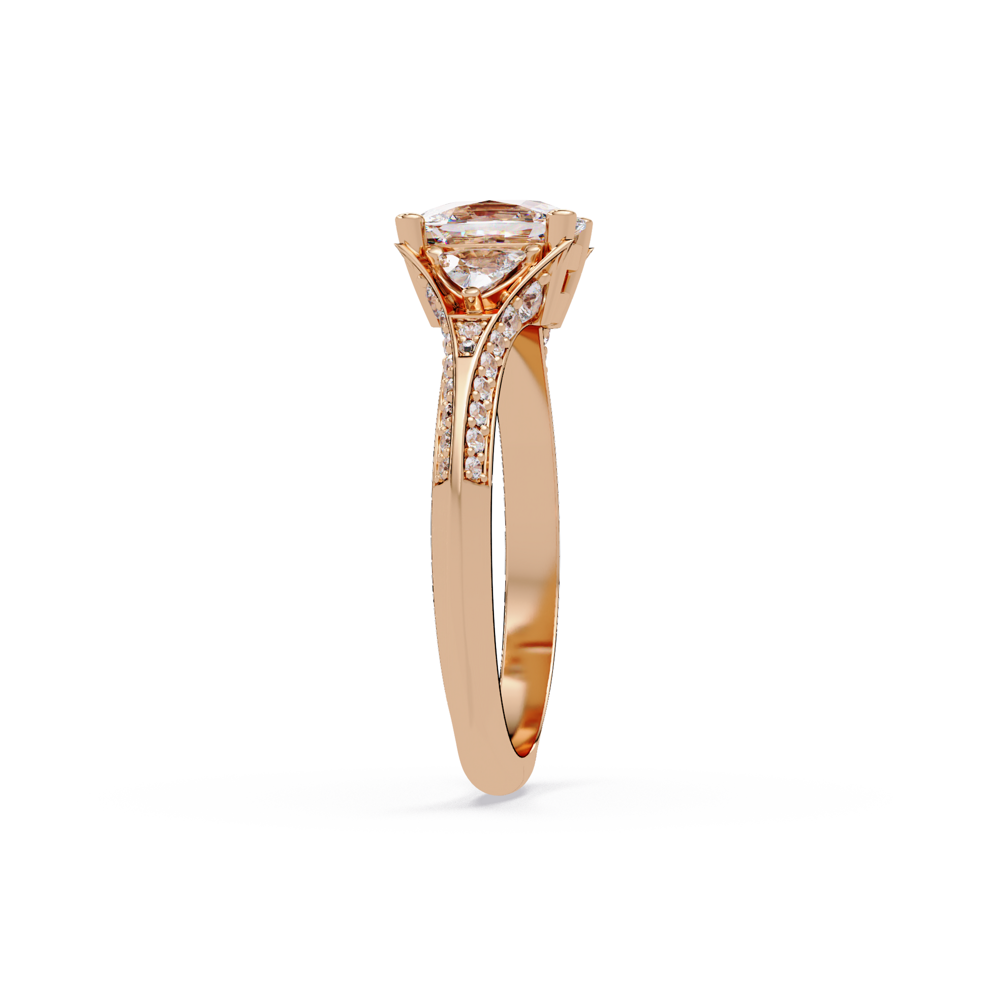 Oval Cut Lab Grown Diamond Three Stone Ring