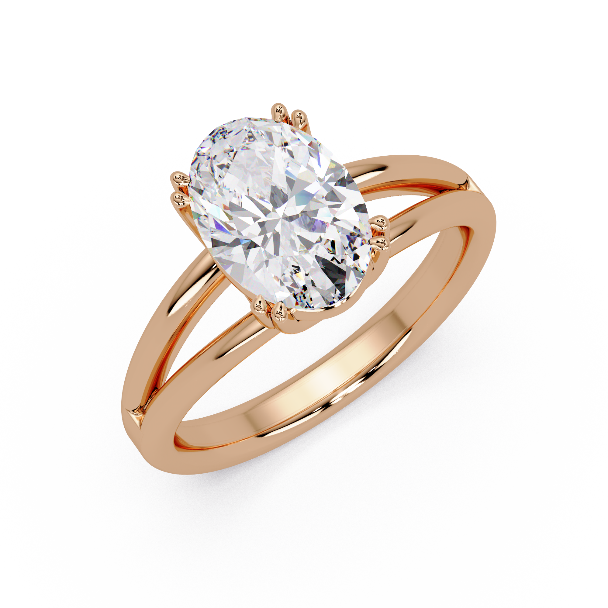 Oval Cut Lab Grown Diamond Engagement Solitaire Ring