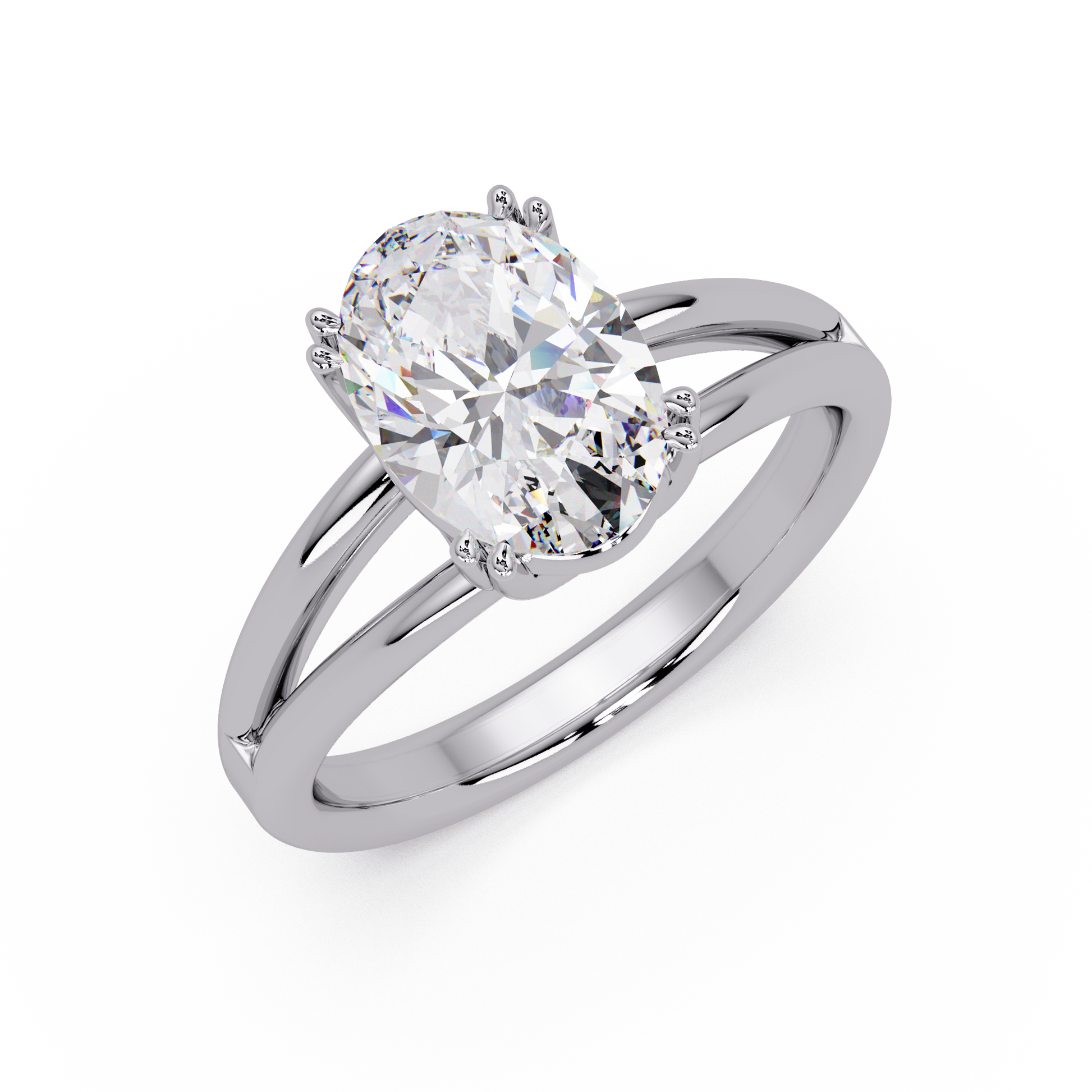 Oval Cut Lab Grown Diamond Engagement Solitaire Ring