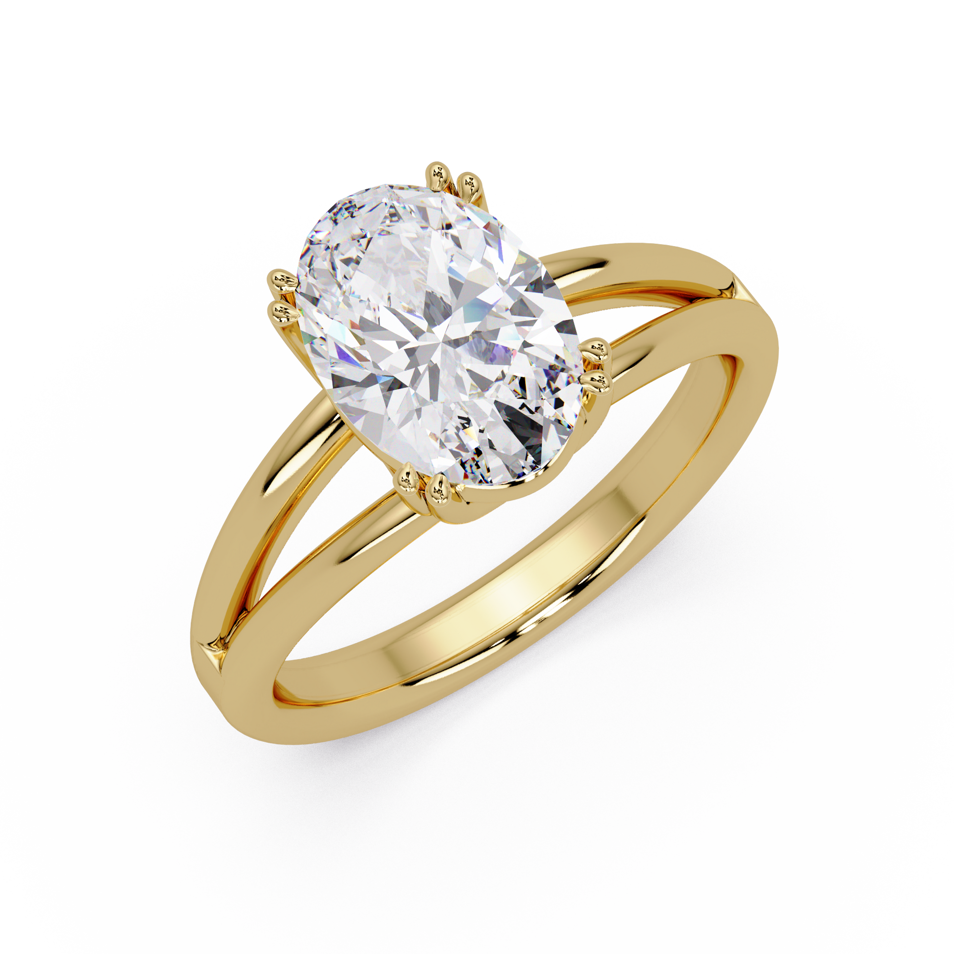 Oval Cut Lab Grown Diamond Engagement Solitaire Ring