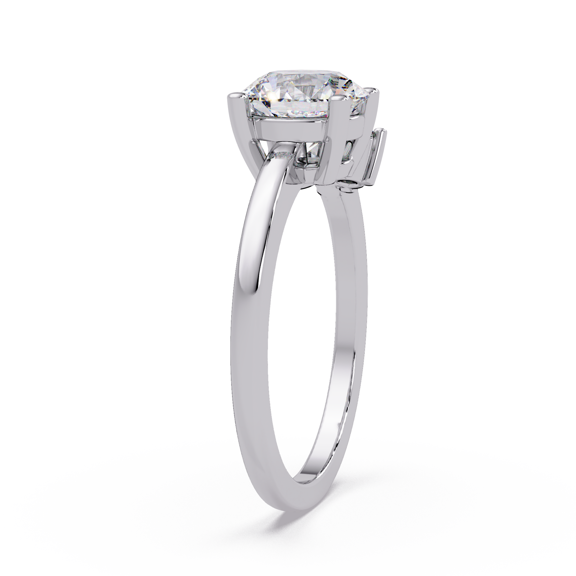 Round Cut Lab Gown Diamond Engagement Ring