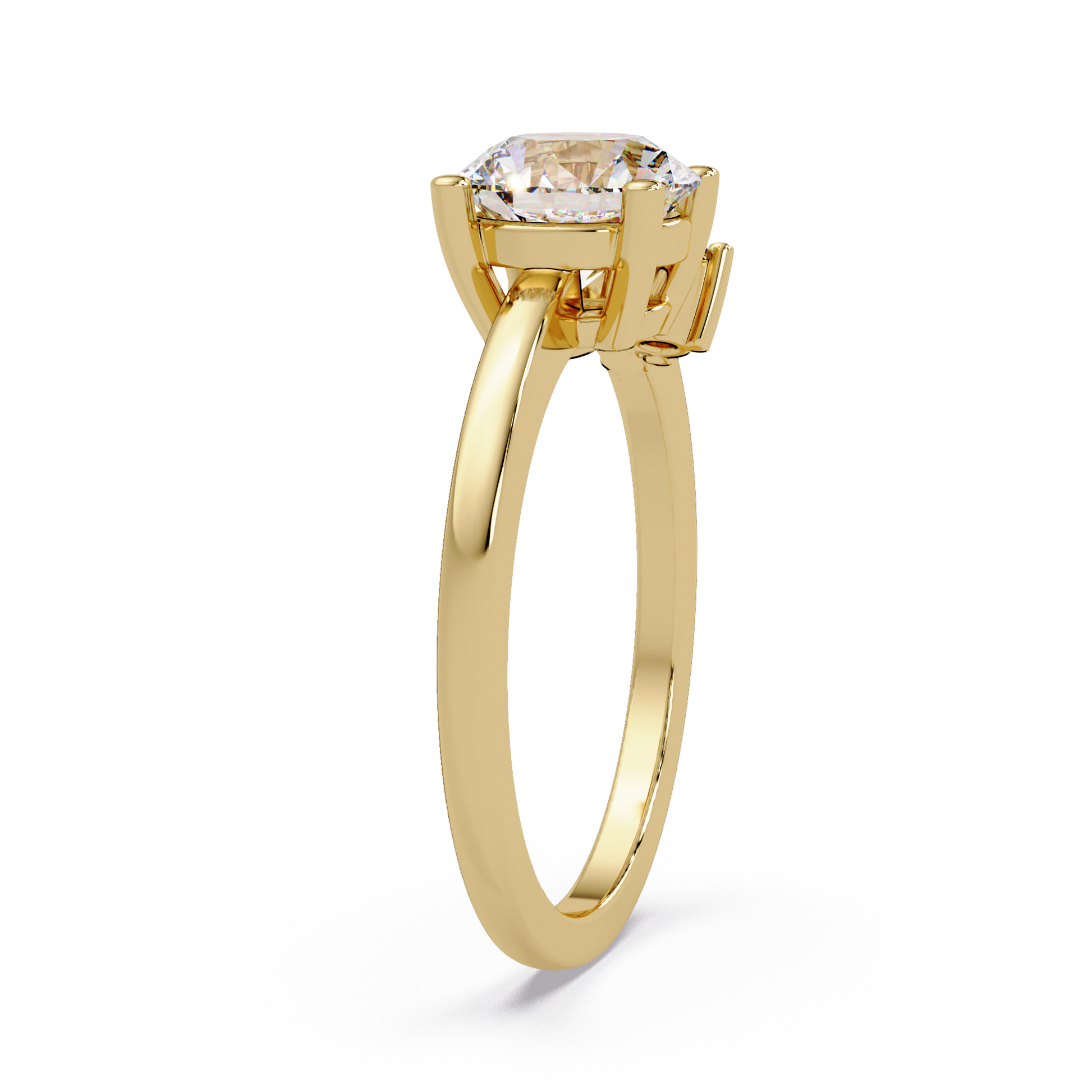 Round Cut Lab Gown Diamond Engagement Ring