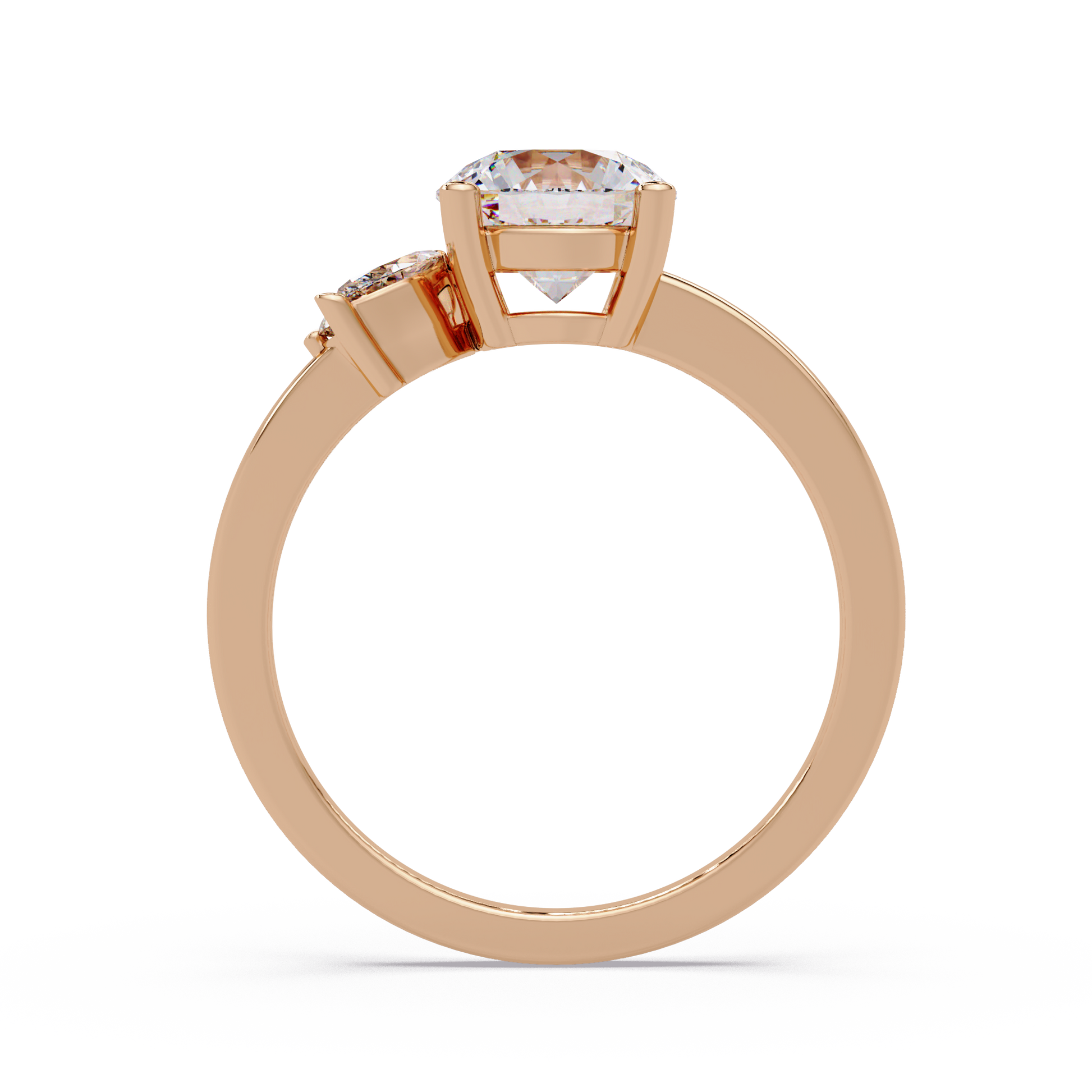 Round Cut Lab Gown Diamond Engagement Ring
